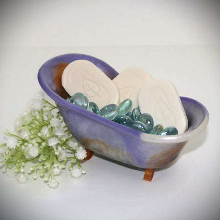 Purple Resin Claw Foot Bath Soap Dish