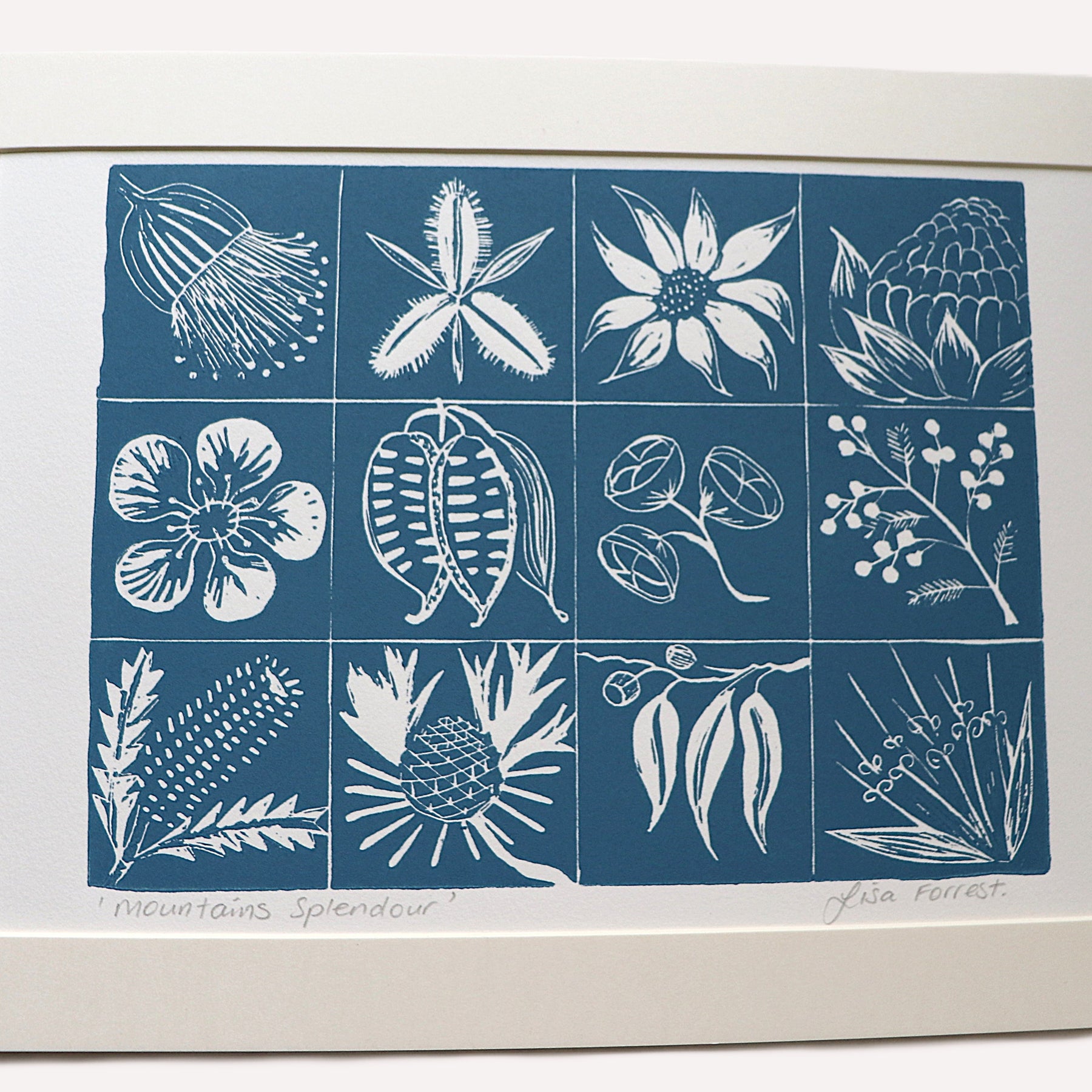 'Mountains Splendour' Original Linocut