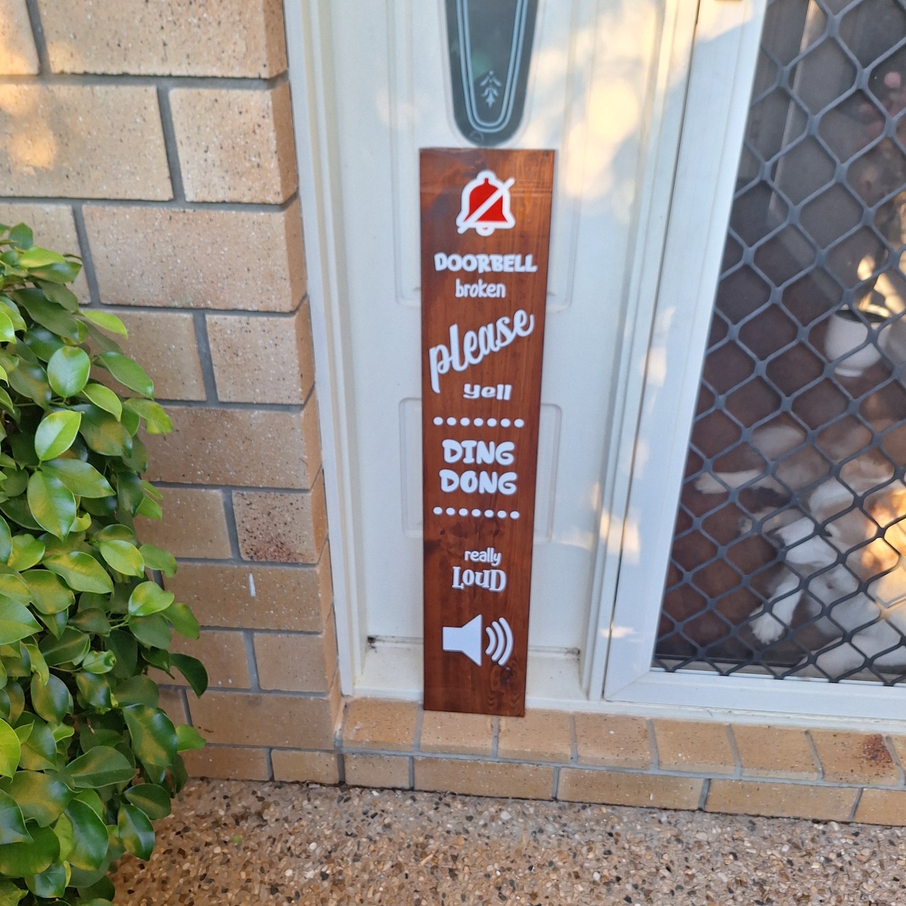 Funny Doorbell Broken Sign