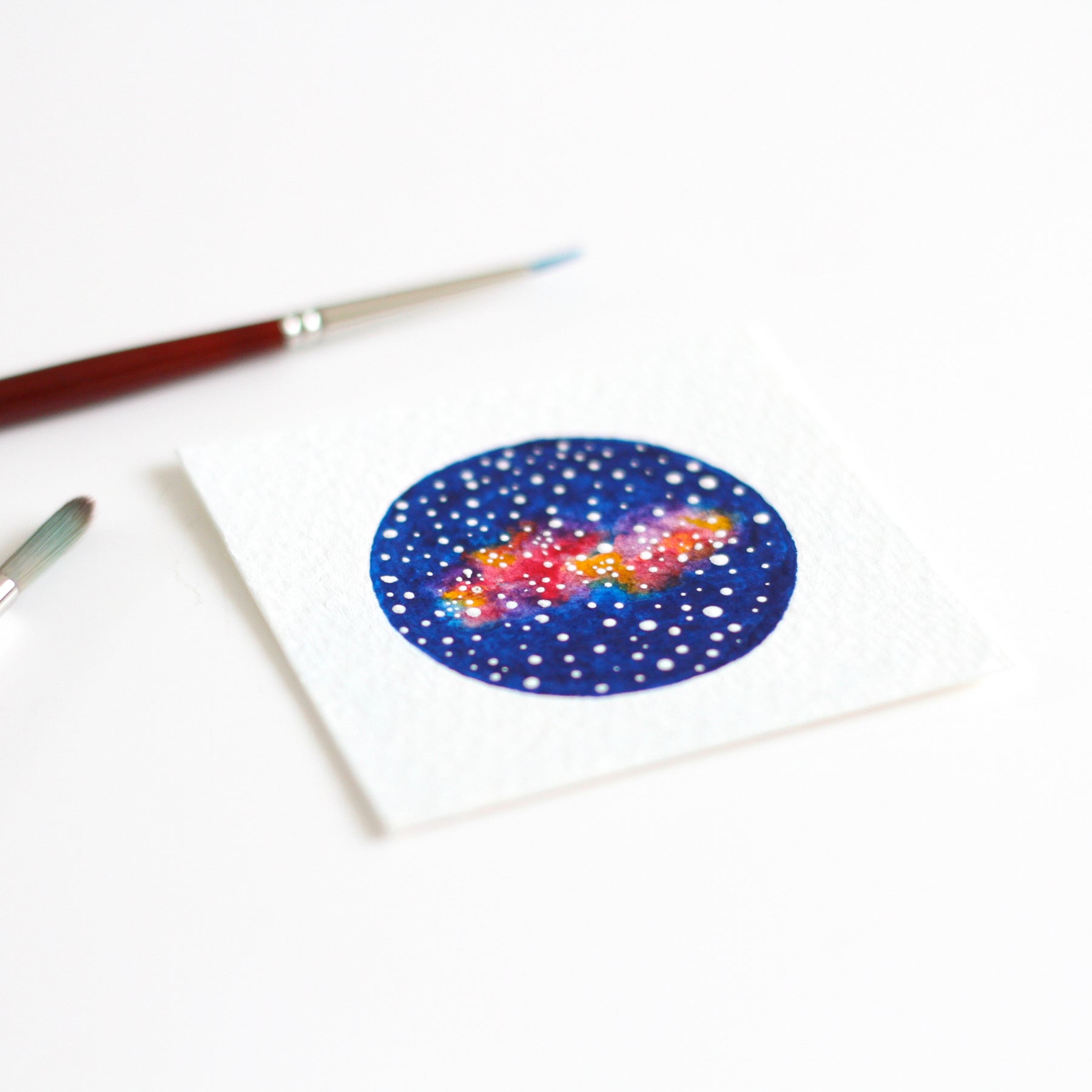 Galaxy Miniature Watercolour Painting