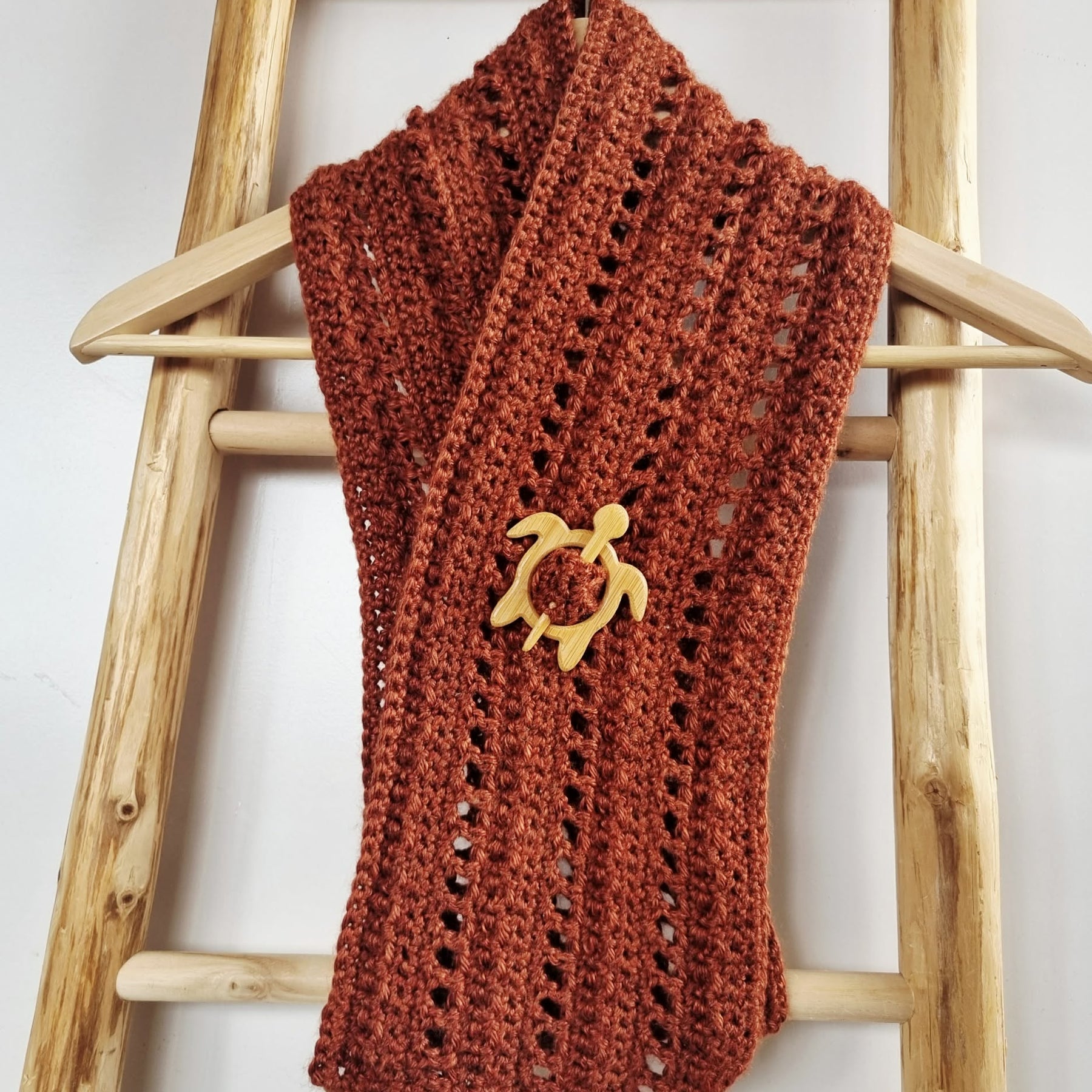 Ladies Scarf | Rust | Adult |Vintage | Handmade | Crochet