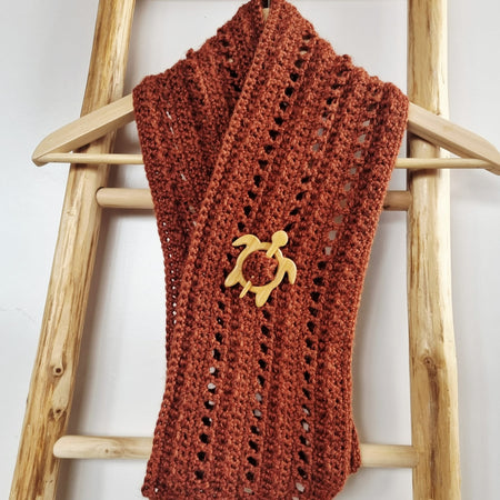 Ladies Scarf | Rust | Adult |Vintage | Handmade | Crochet