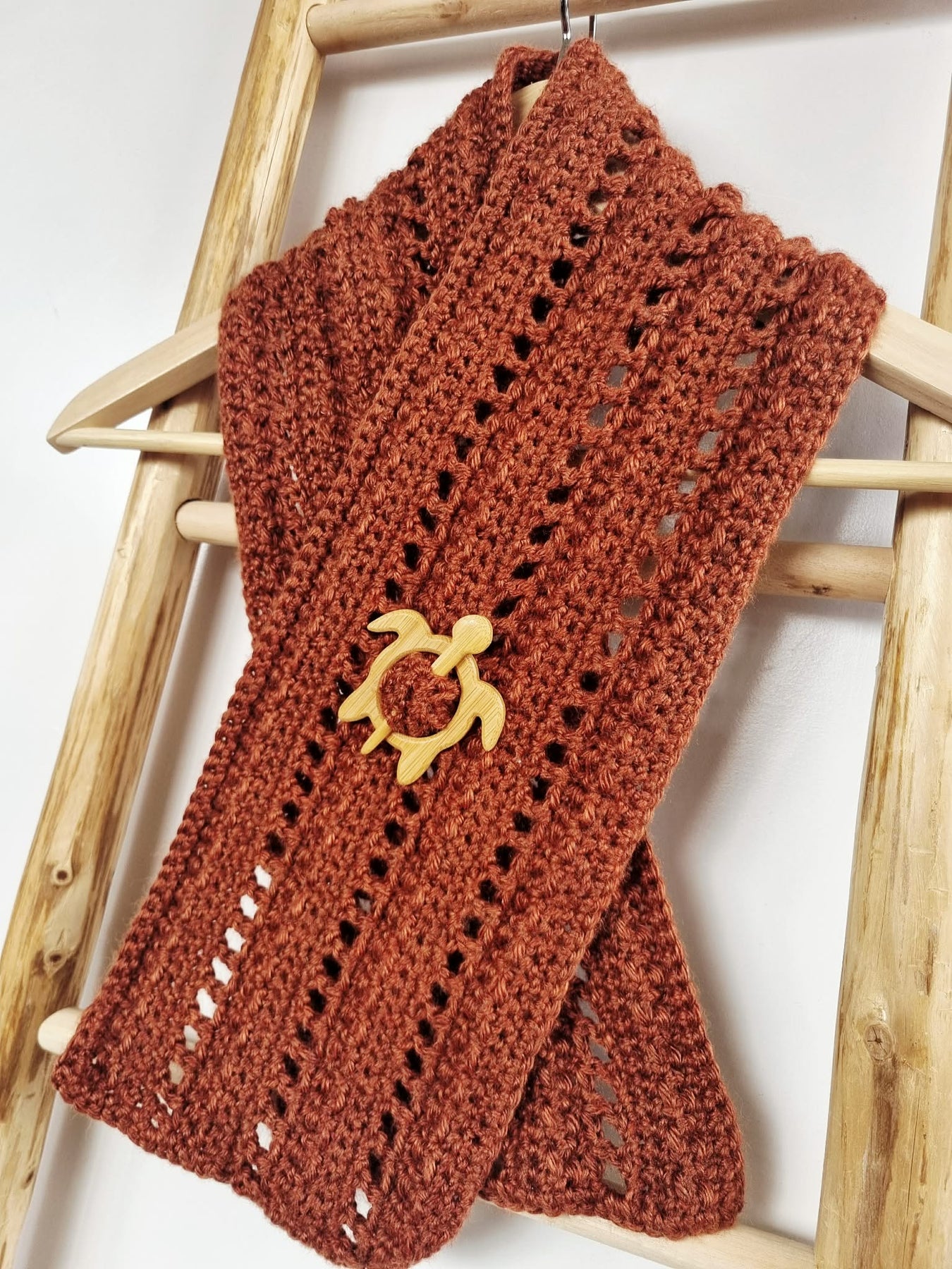Ladies Scarf | Rust | Adult |Vintage | Handmade | Crochet