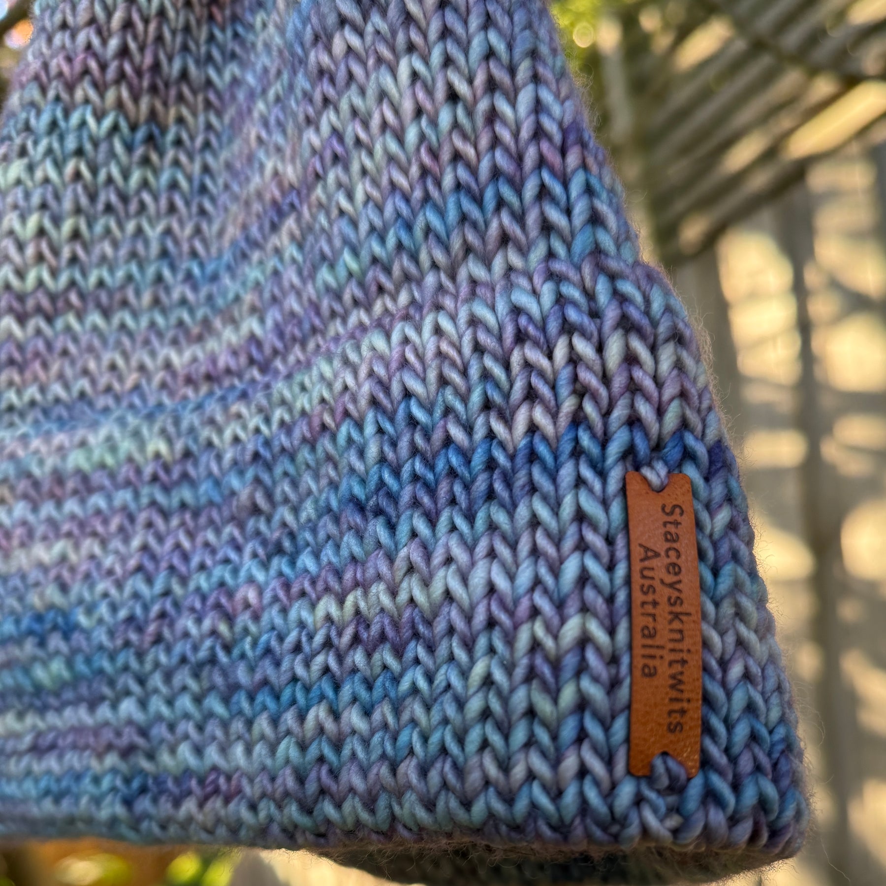 Merino Beanie, Double Brim Knitted Slouch Beanie
