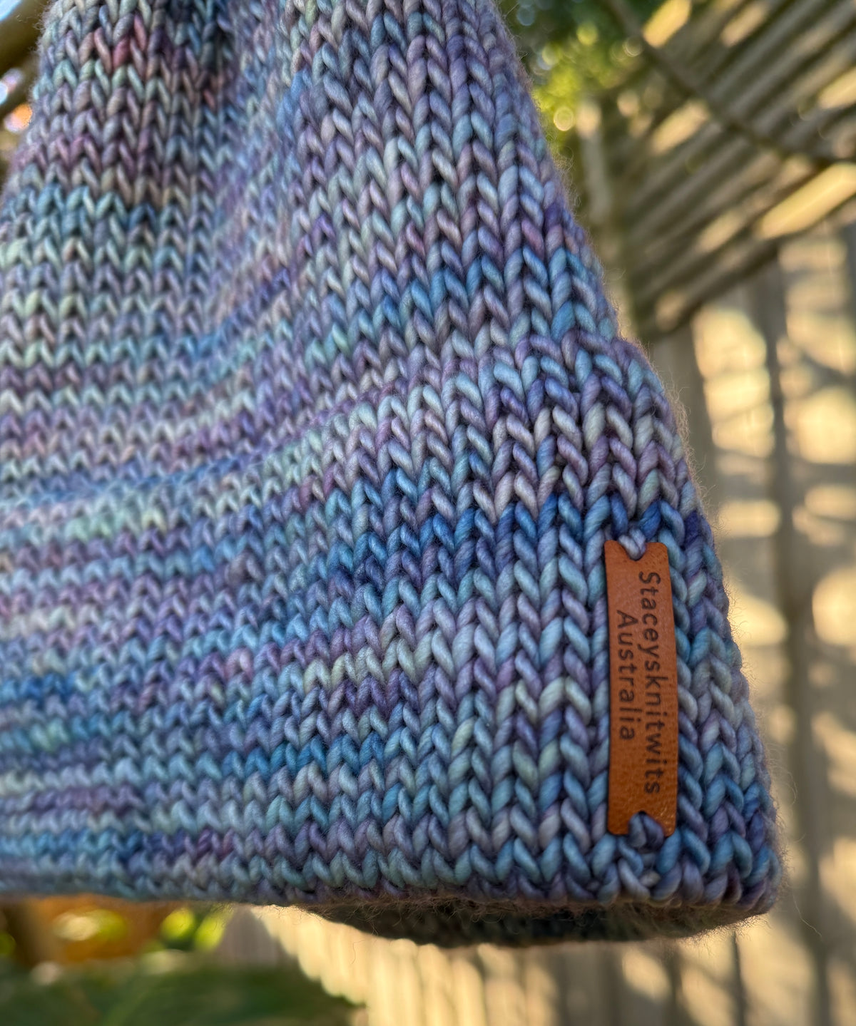 Merino Beanie, Double Brim Knitted Slouch Beanie
