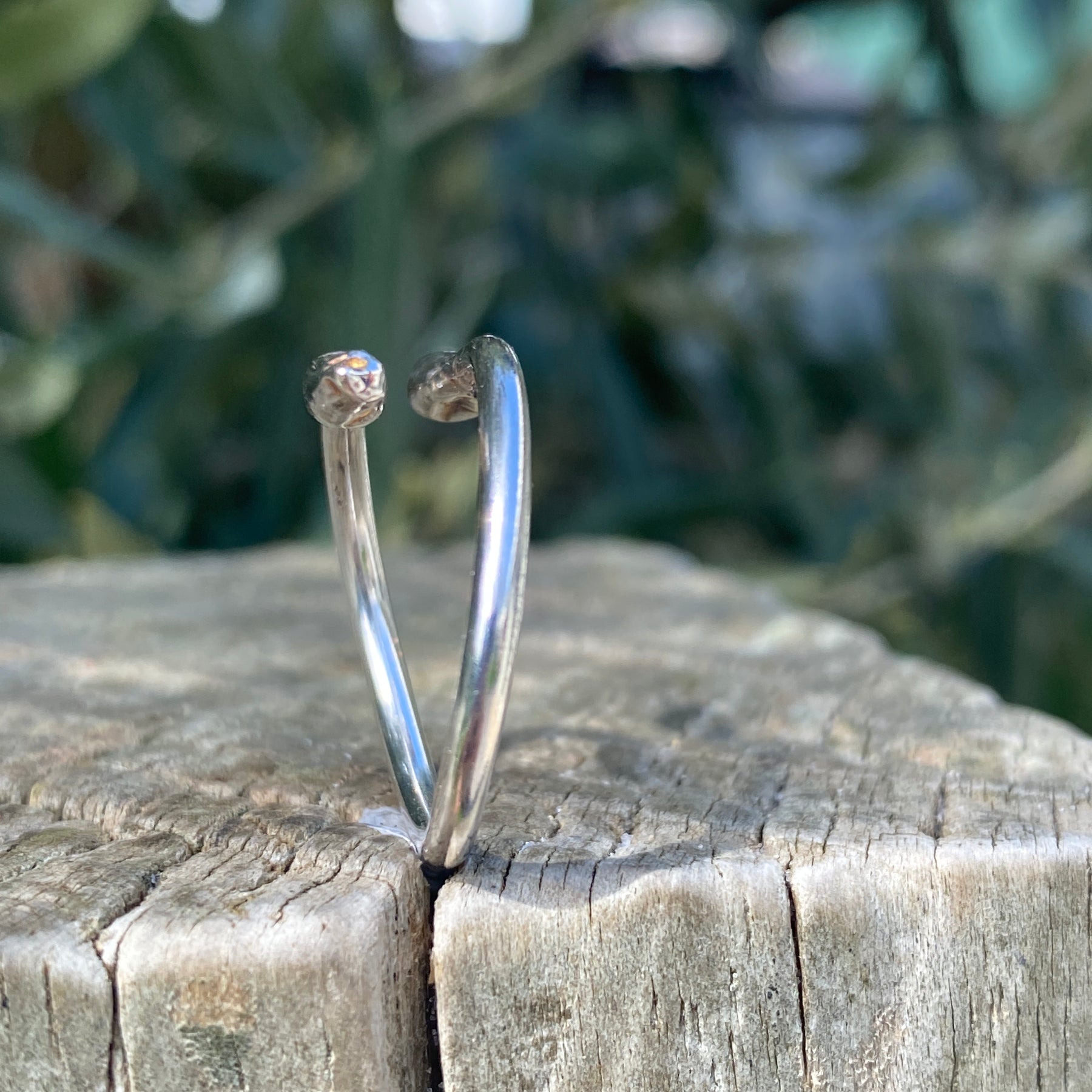 Water Cast Open Ring – Sterling Silver – Size N