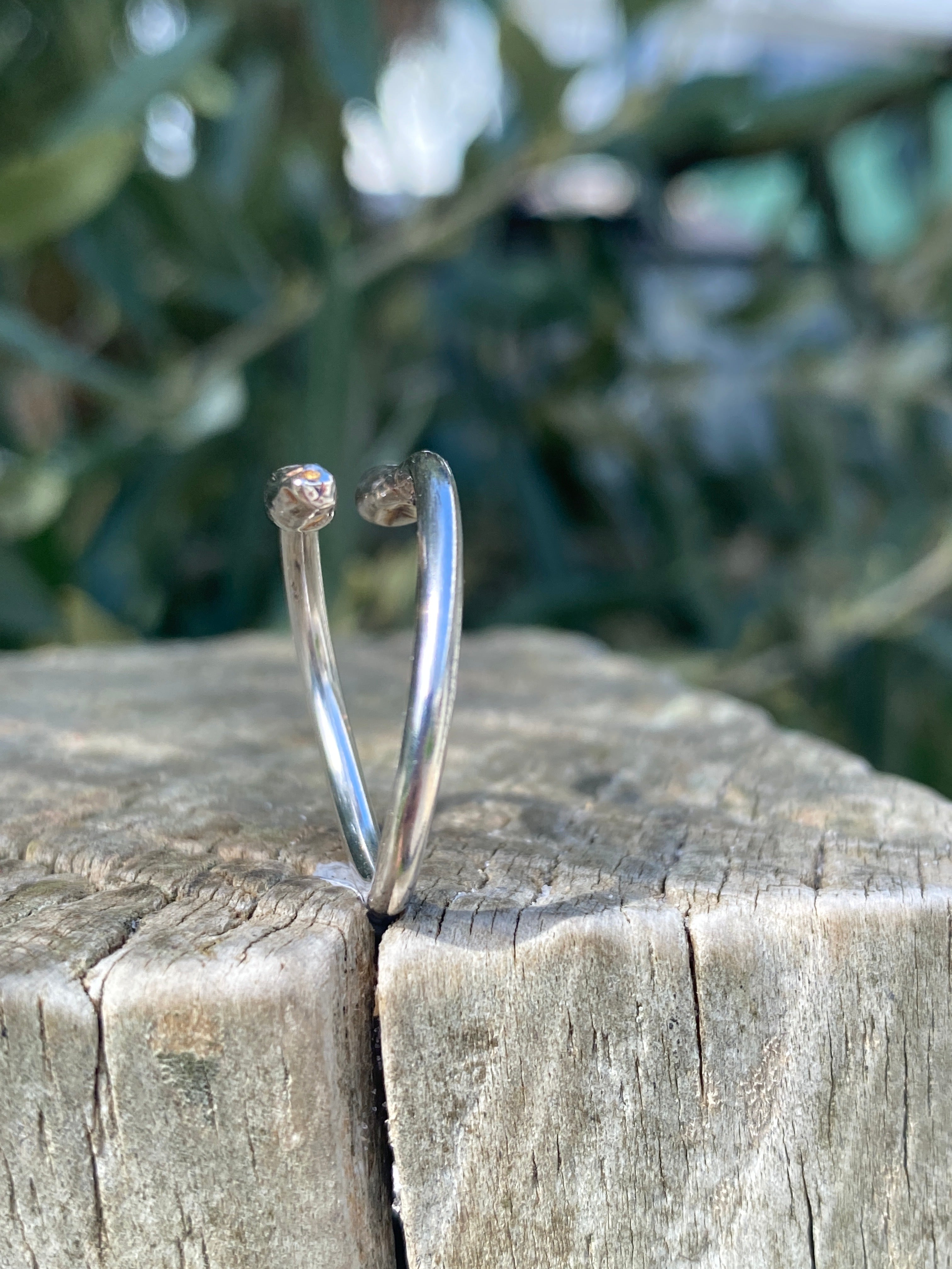 Water Cast Open Ring – Sterling Silver – Size N