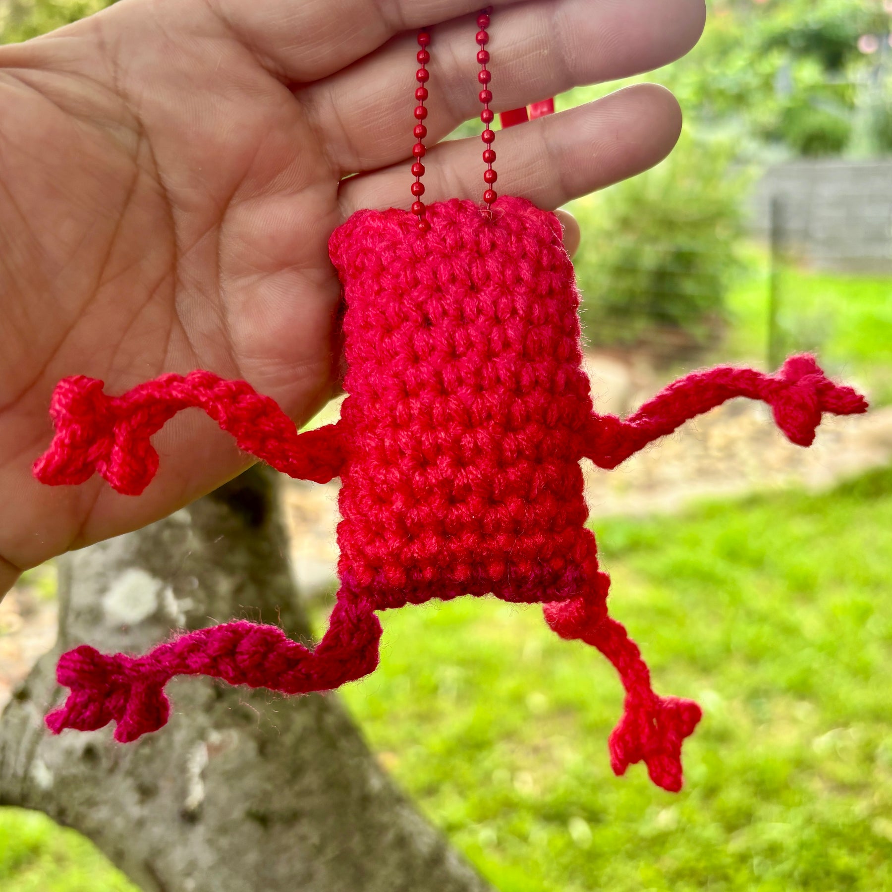 Funny Floppy Frog Keychain Bag Tag