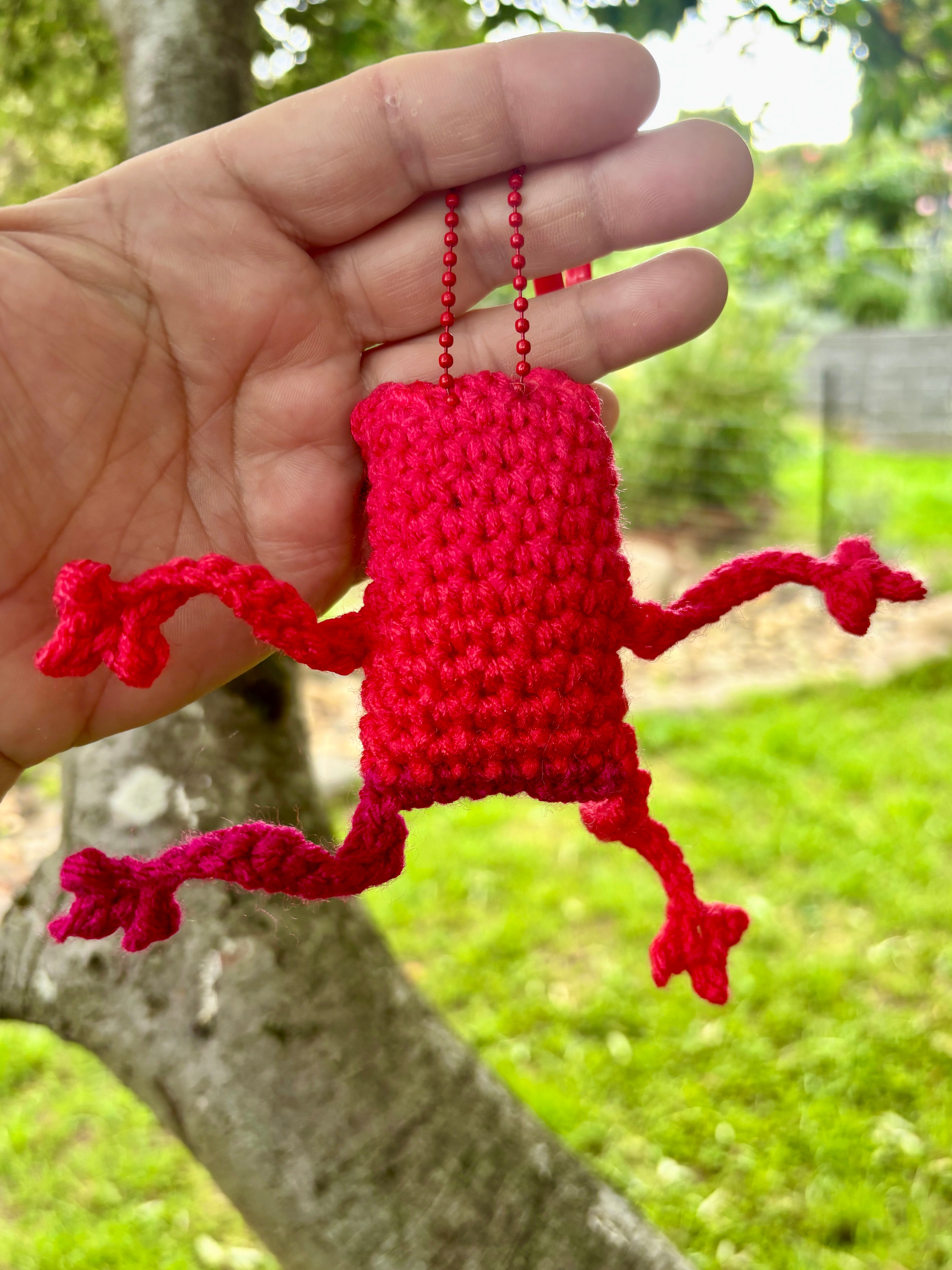 Funny Floppy Frog Keychain Bag Tag