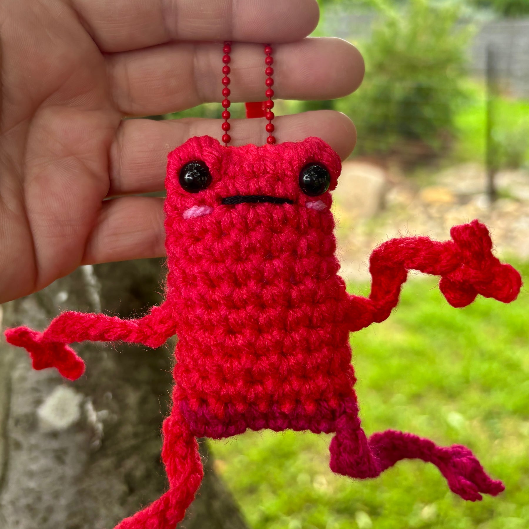 Funny Floppy Frog Keychain Bag Tag