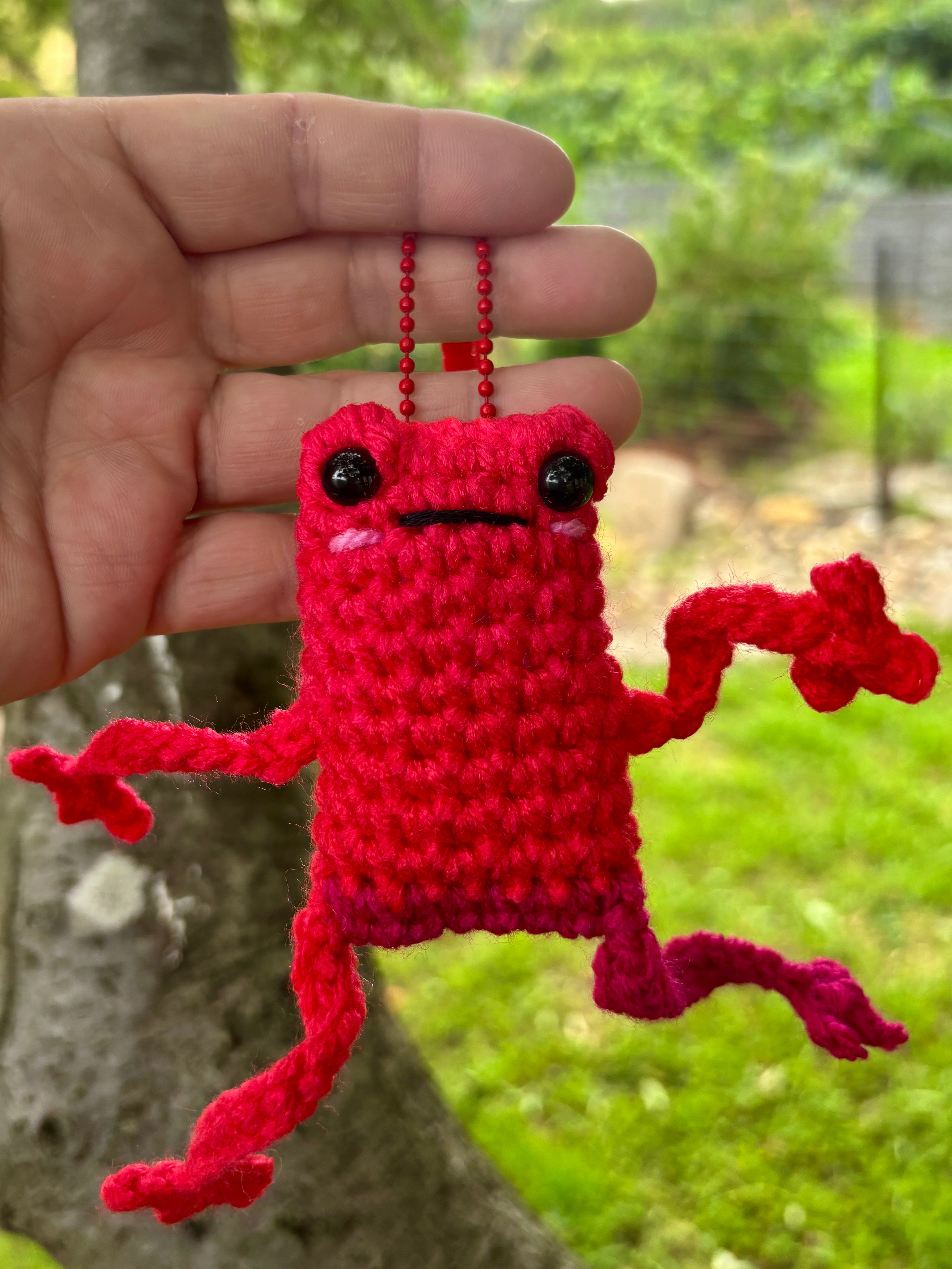 Funny Floppy Frog Keychain Bag Tag