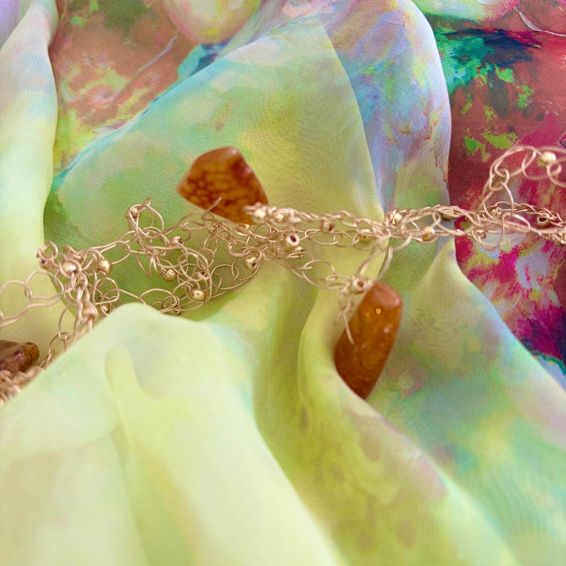 Baltic Amber Crochet Necklace “Sunshine”