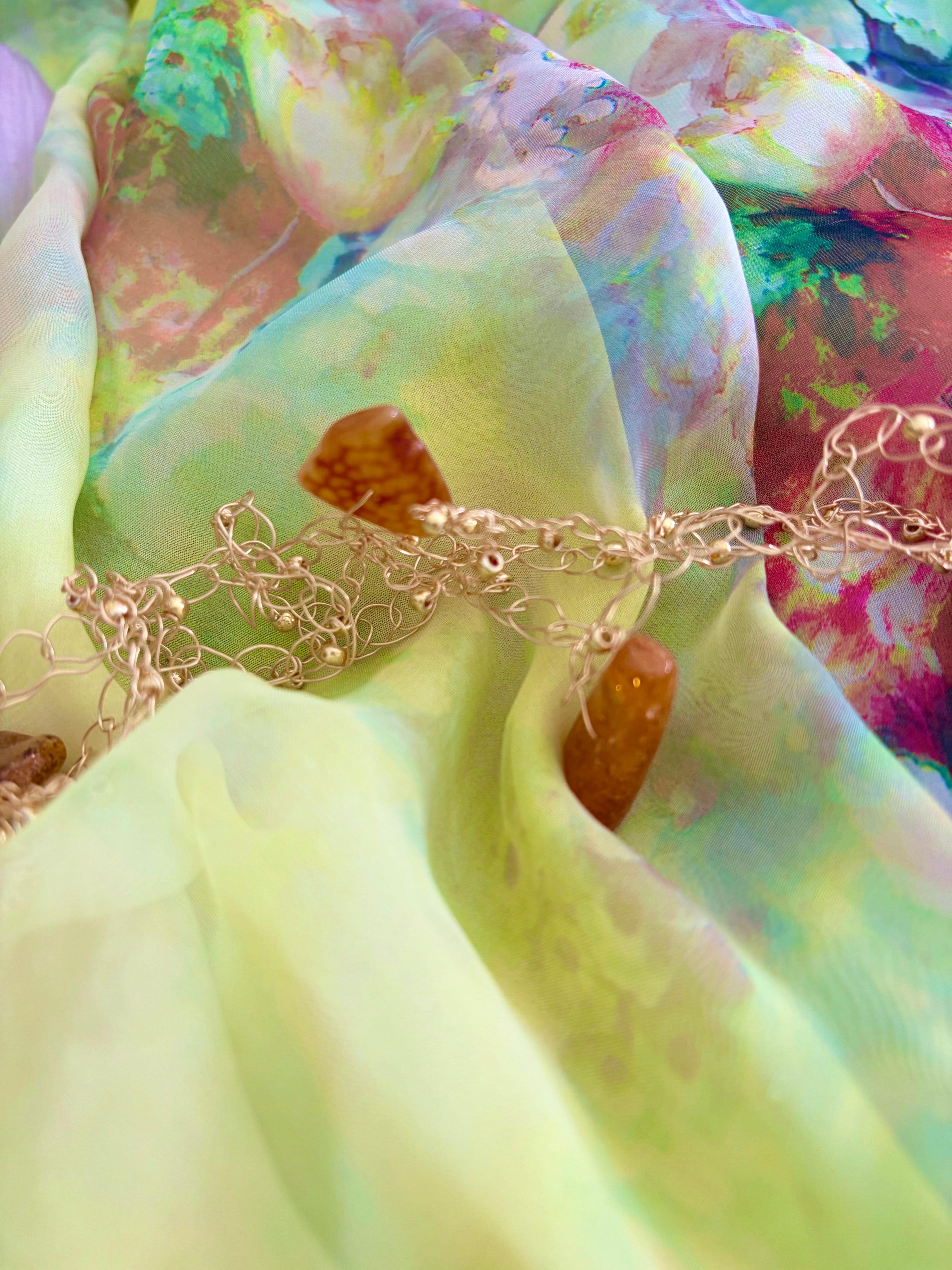 Baltic Amber Crochet Necklace “Sunshine”