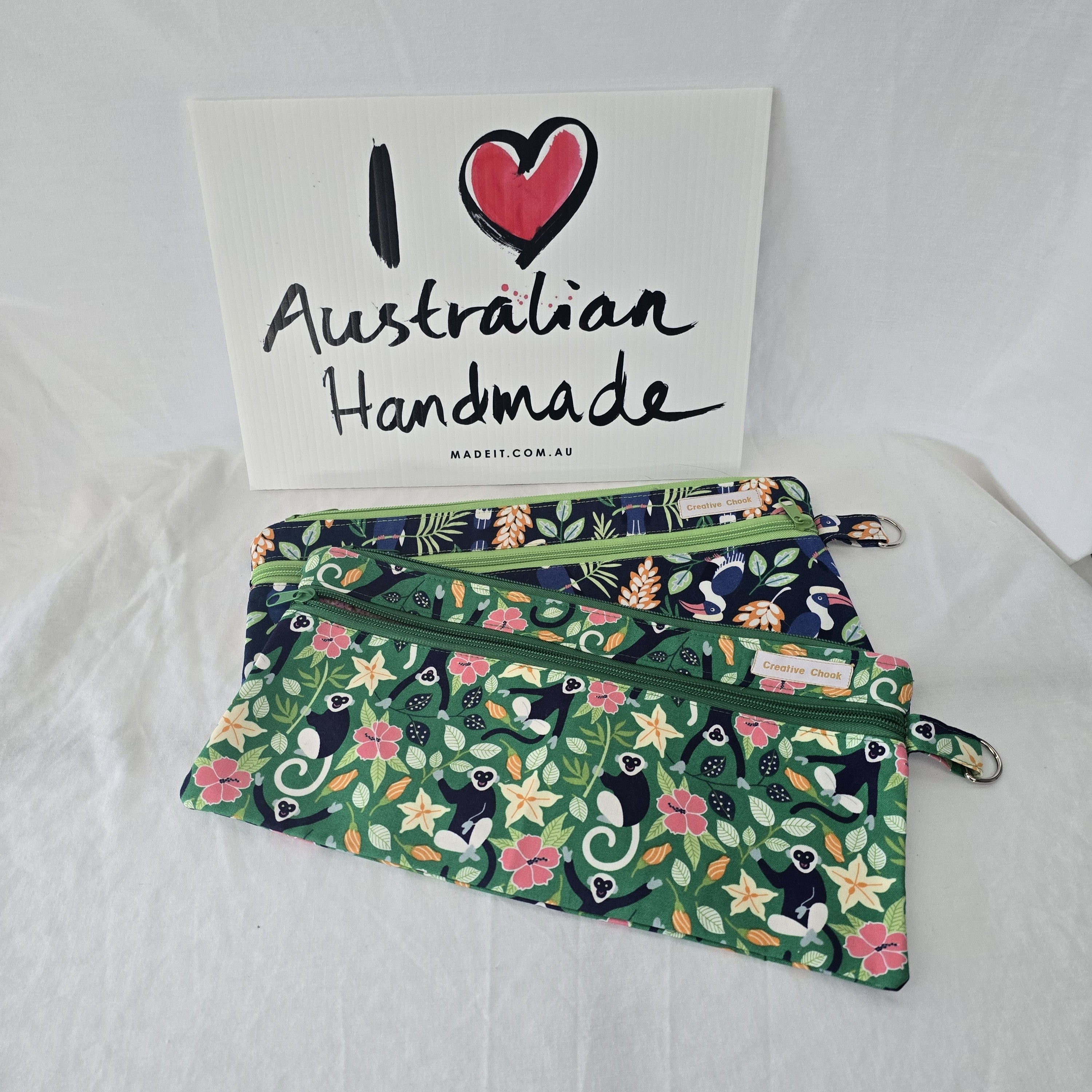 Handmade | Jungle Themed | Double Zippered | Pencil Case