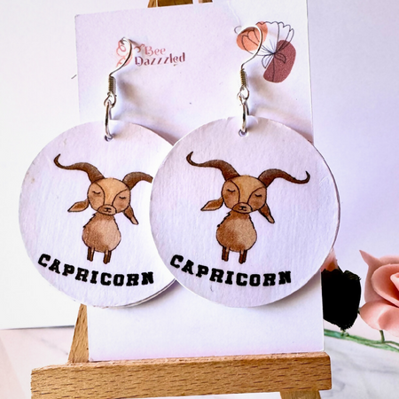 Handmade zodiac sign Capricorn earrings