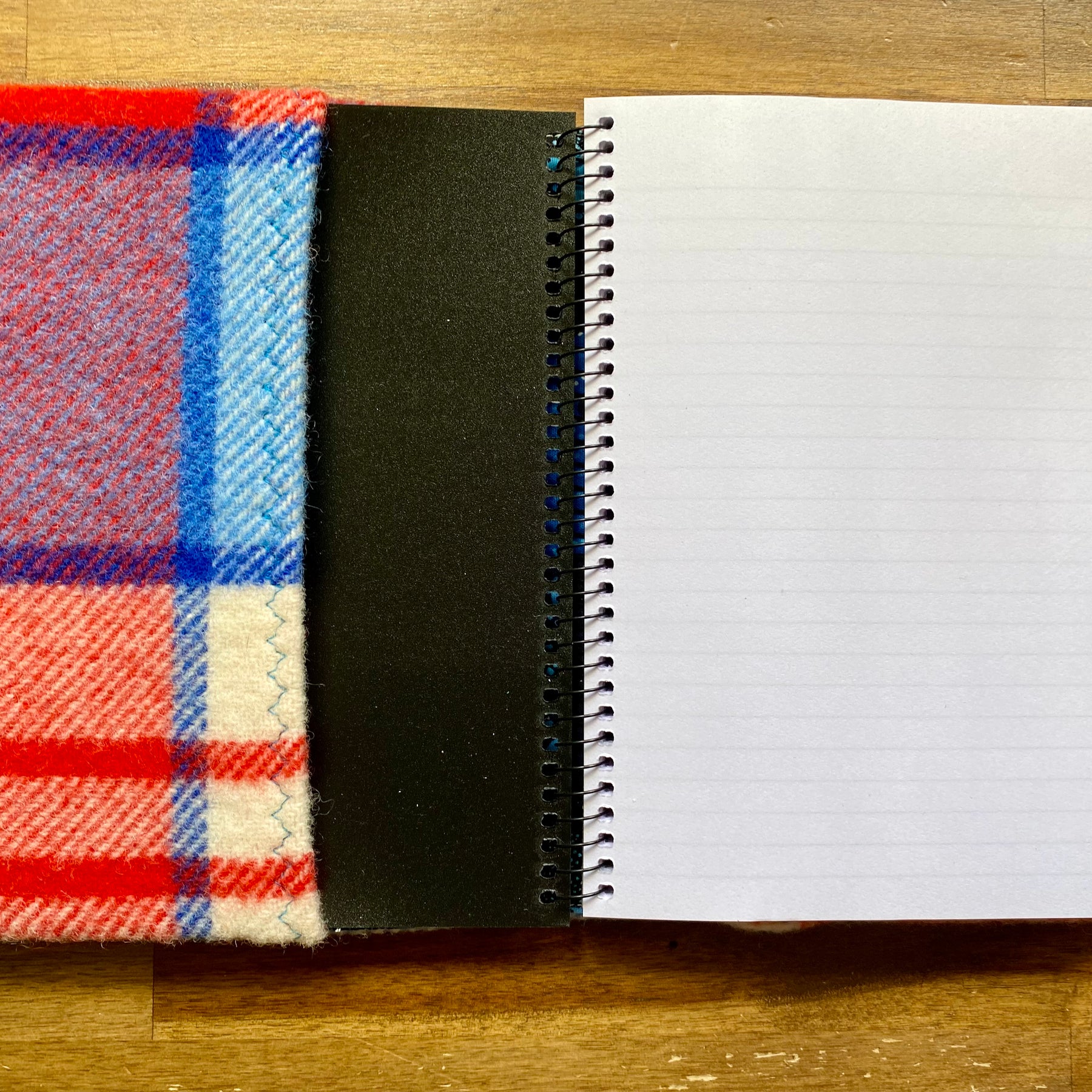 A5 Upcycled Notebook Kombi - Navy/Red