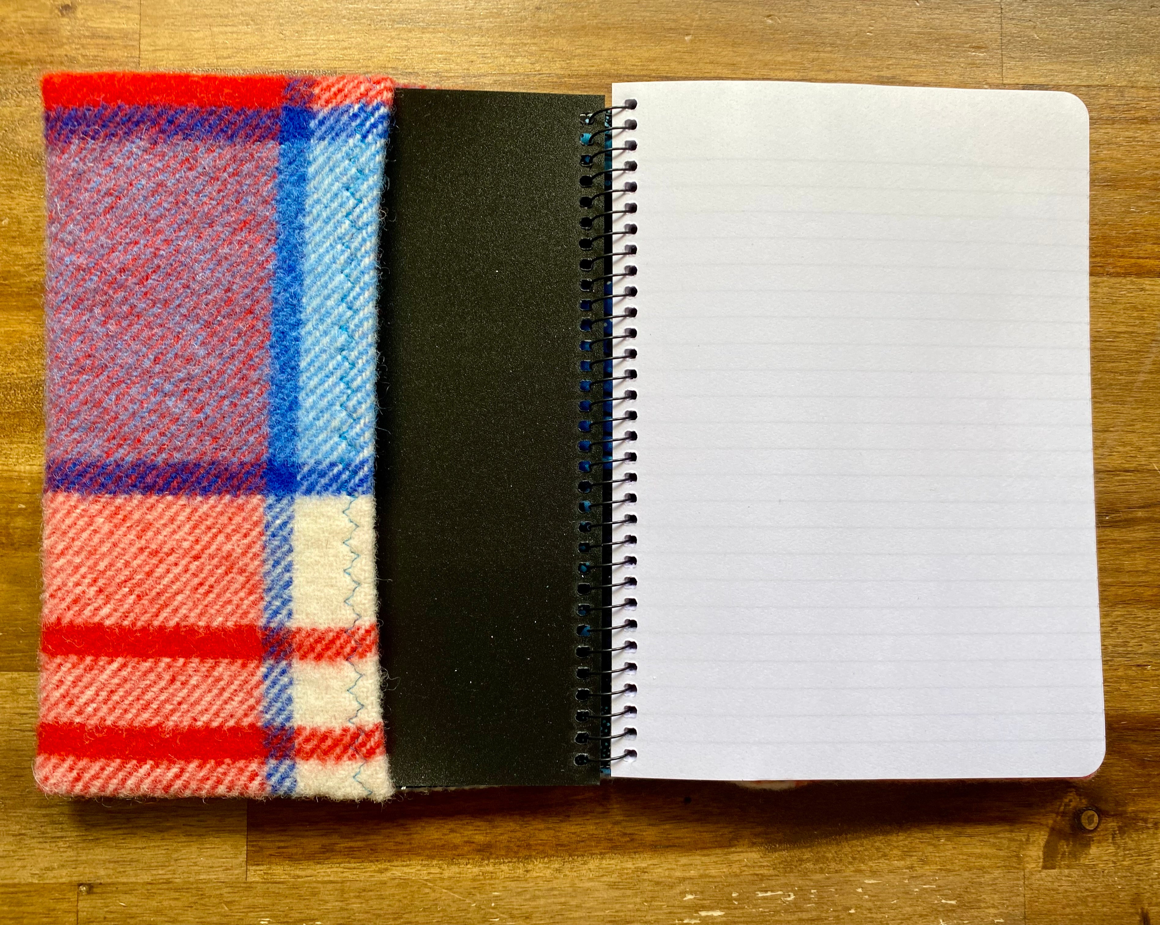 A5 Upcycled Notebook Kombi - Navy/Red