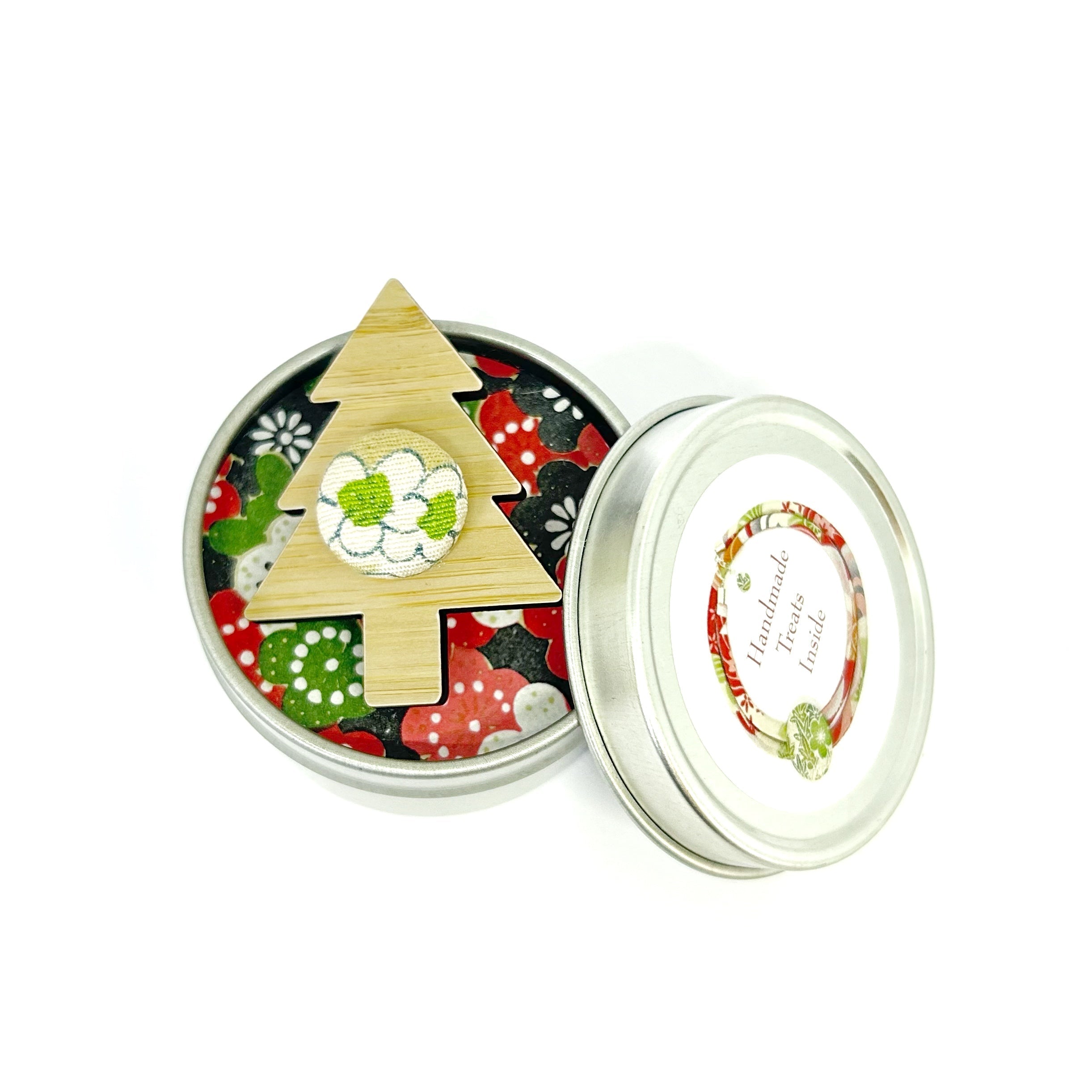 Kimono Christmas Tree Brooch with Gift Tin