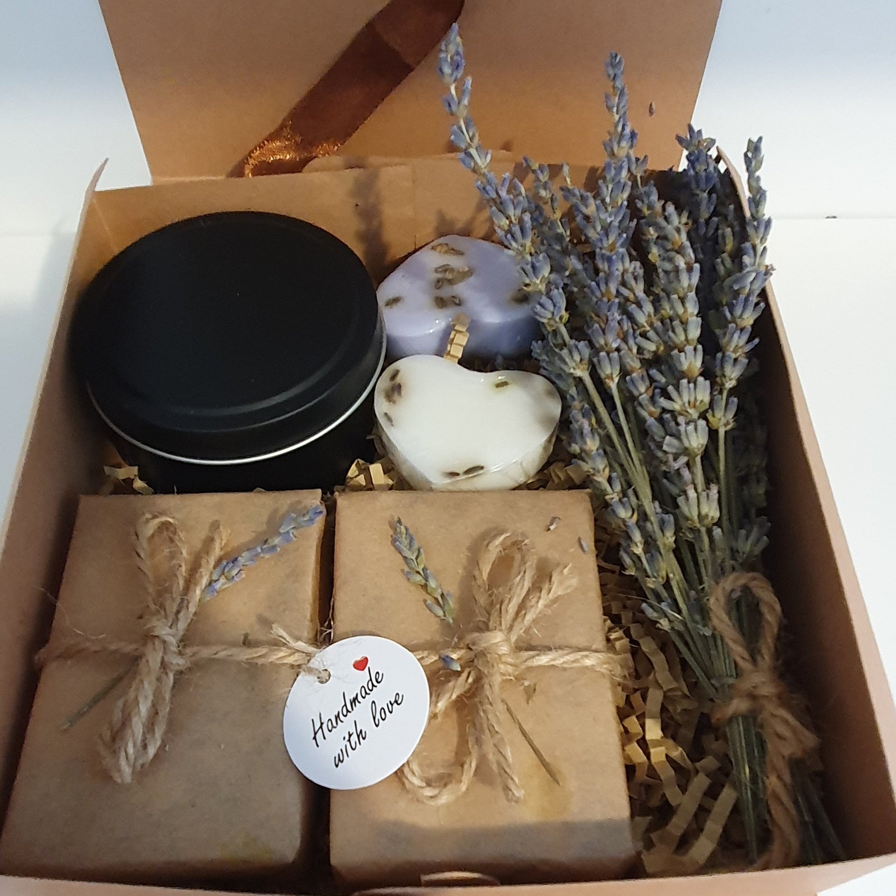 Goat Milk Soap Soy Candle Gift Set: Custom Scents, Face Towel or Dried Lavender Bundle.