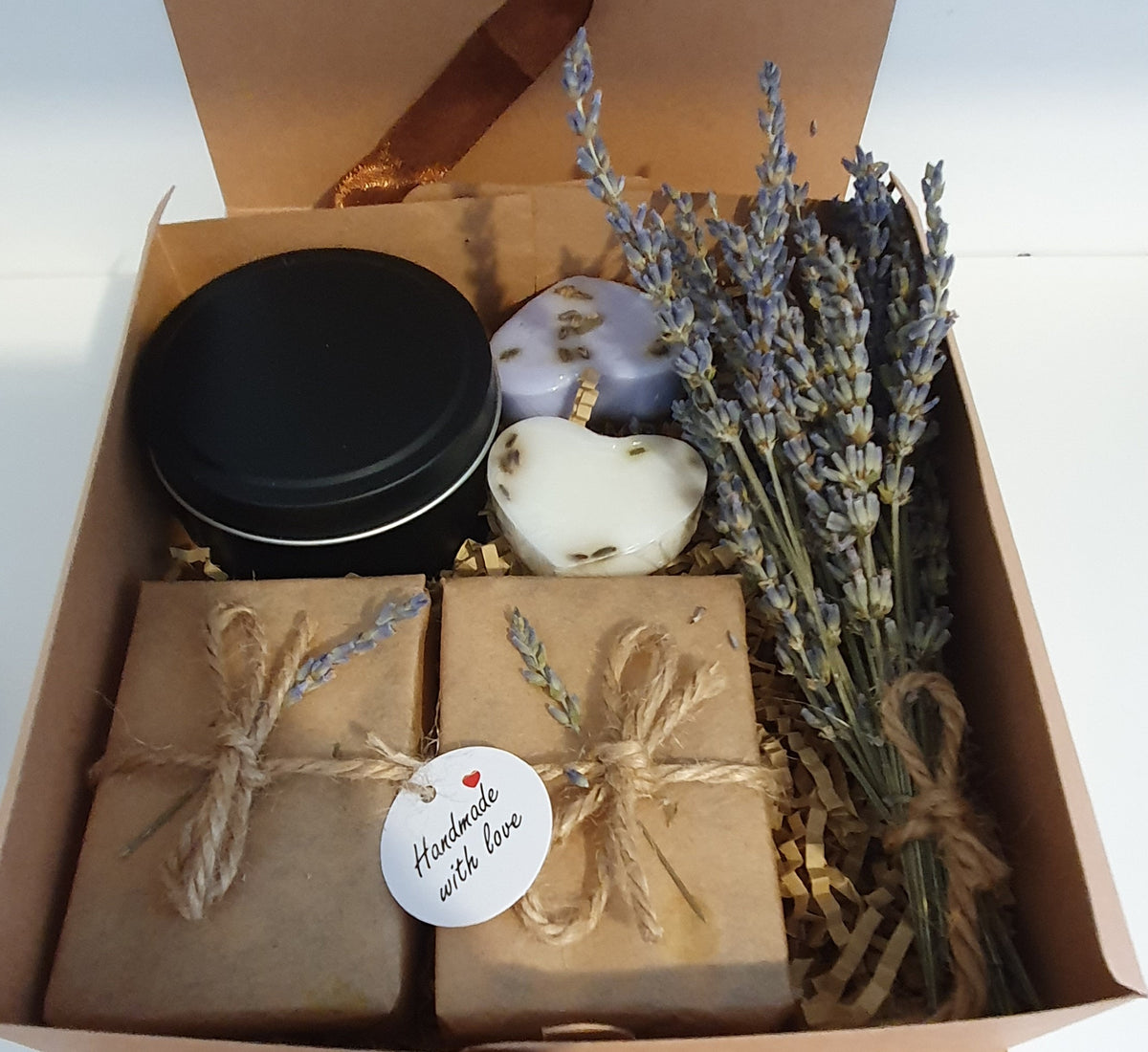 Goat Milk Soap Soy Candle Gift Set: Custom Scents, Face Towel or Dried Lavender Bundle.