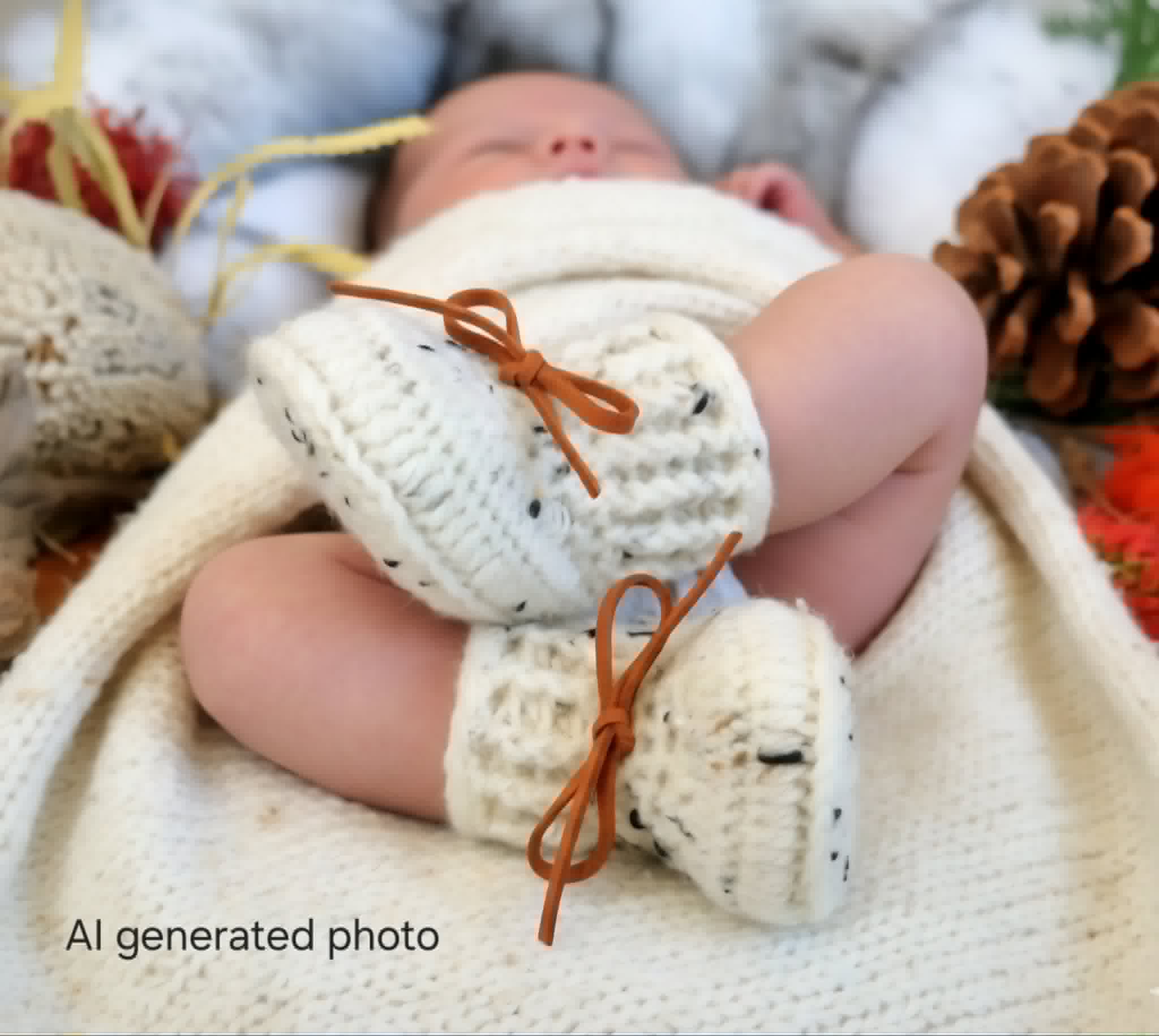 Baby Booties | Oatmeal | Newborn | Crochet | Knit | Shoes | Socks