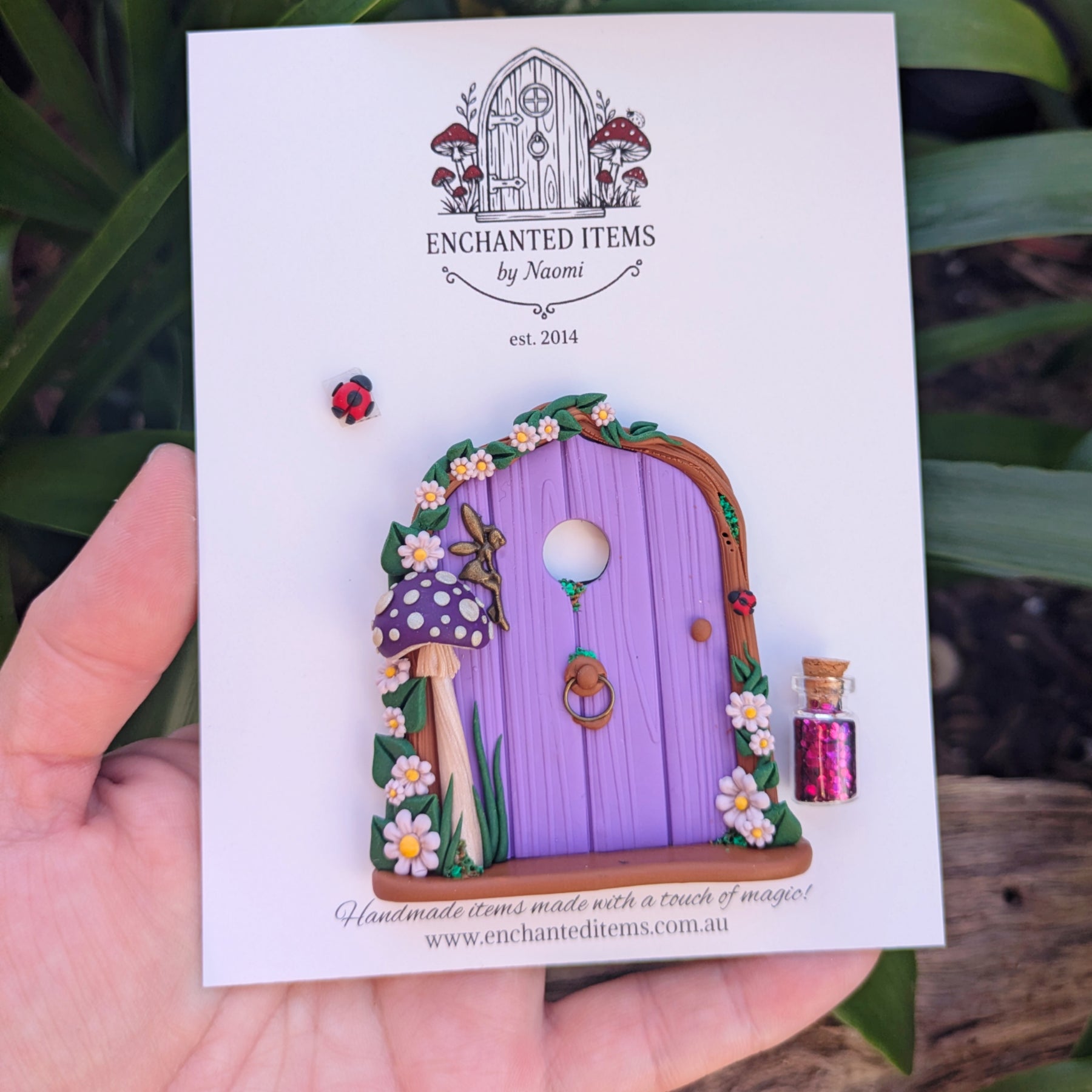 Mini Purple Woodland Fairy Door