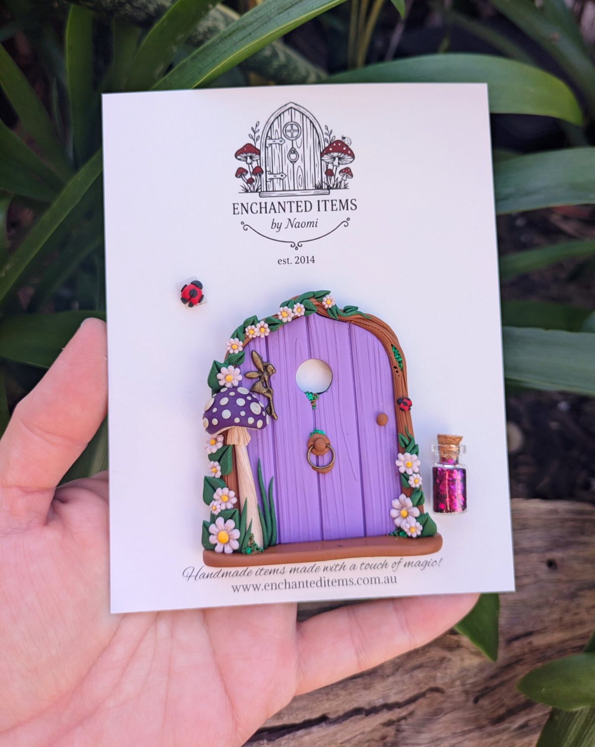 Mini Purple Woodland Fairy Door
