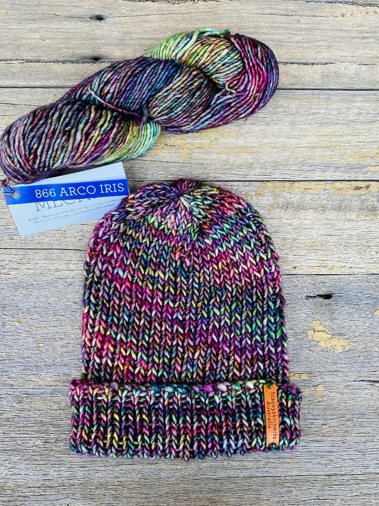 Download - Basic Ribbed Beanie Pattern, Beginner Knitting Pattern Hats