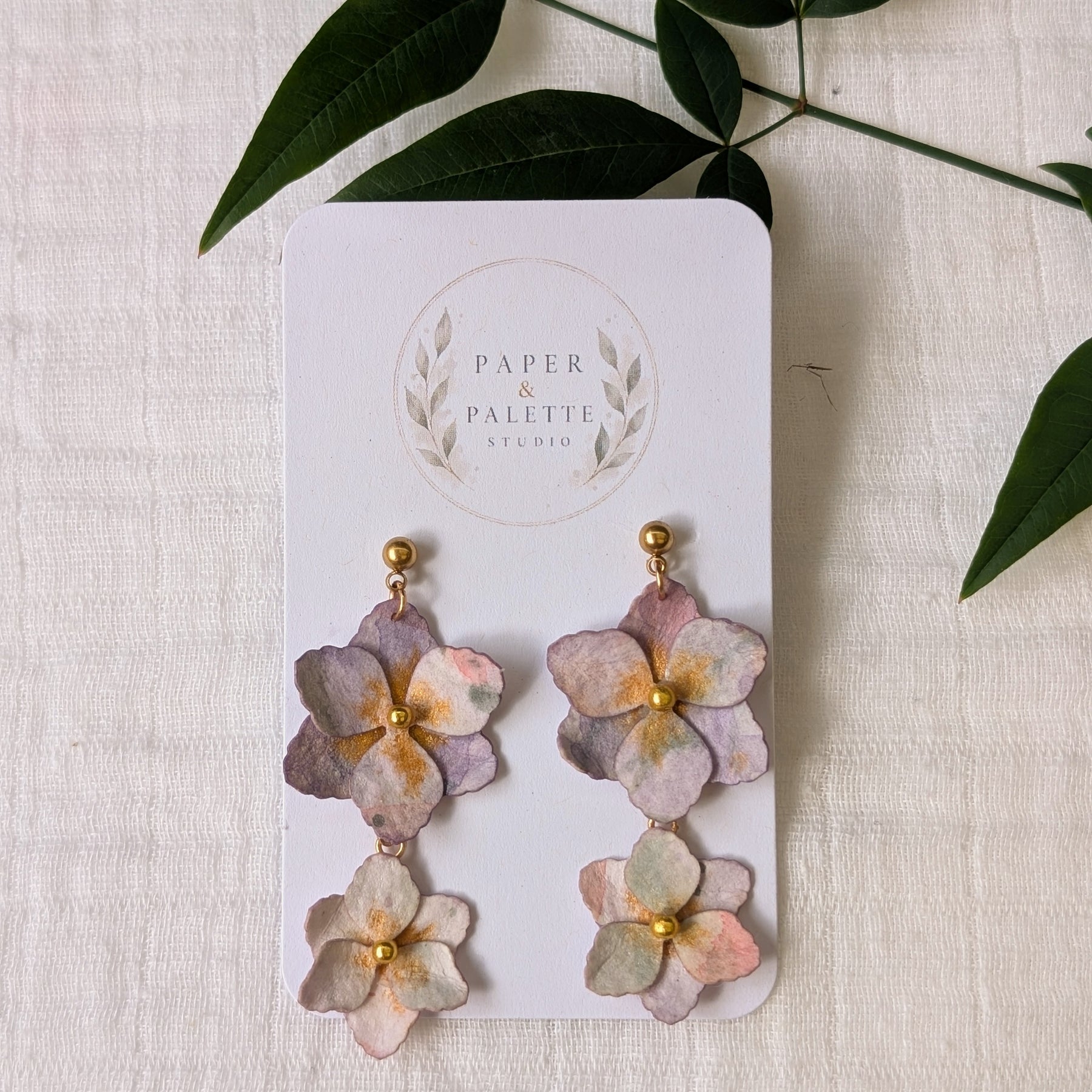 Gladiolus Flower Earrings | Handmade Paper Floral Dangle Earrings | Lightweight Botanical Jewellery