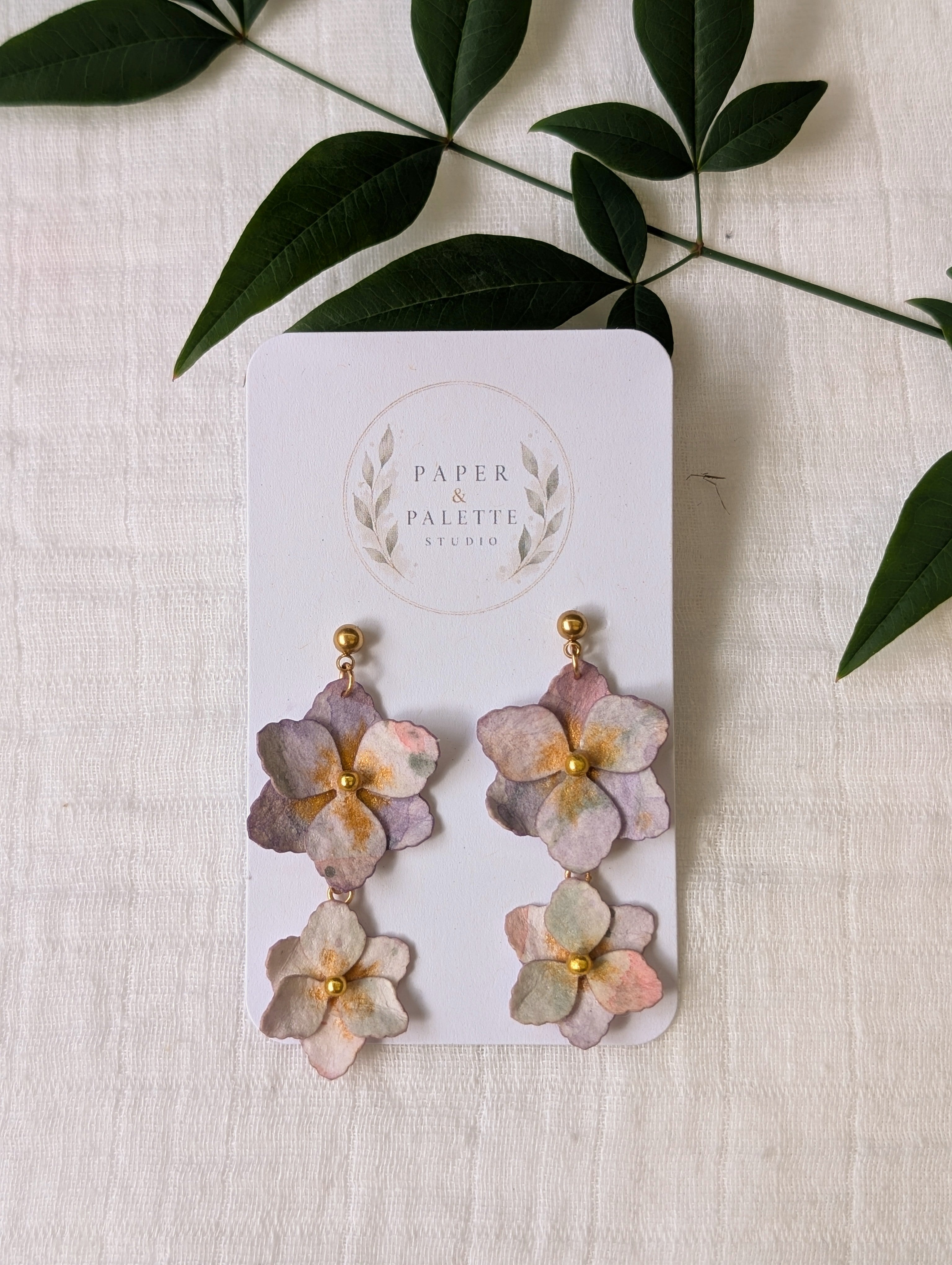 Gladiolus Flower Earrings | Handmade Paper Floral Dangle Earrings | Lightweight Botanical Jewellery
