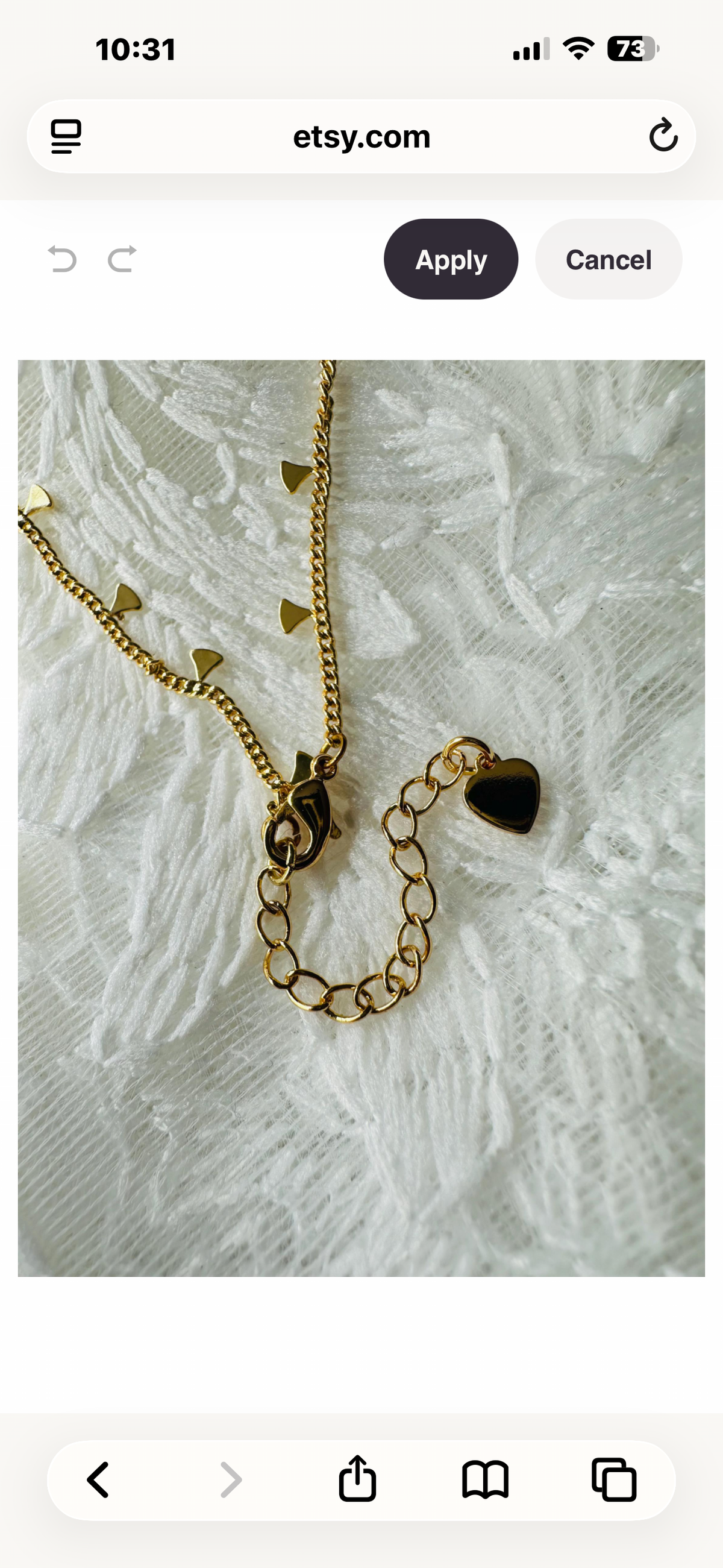 Gold plated resin necklace with red wildflower