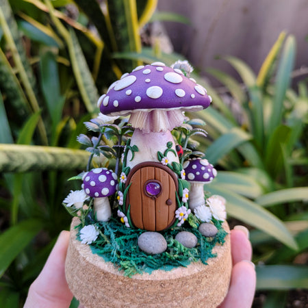 Enchanted Purple Fairy Mushroom House