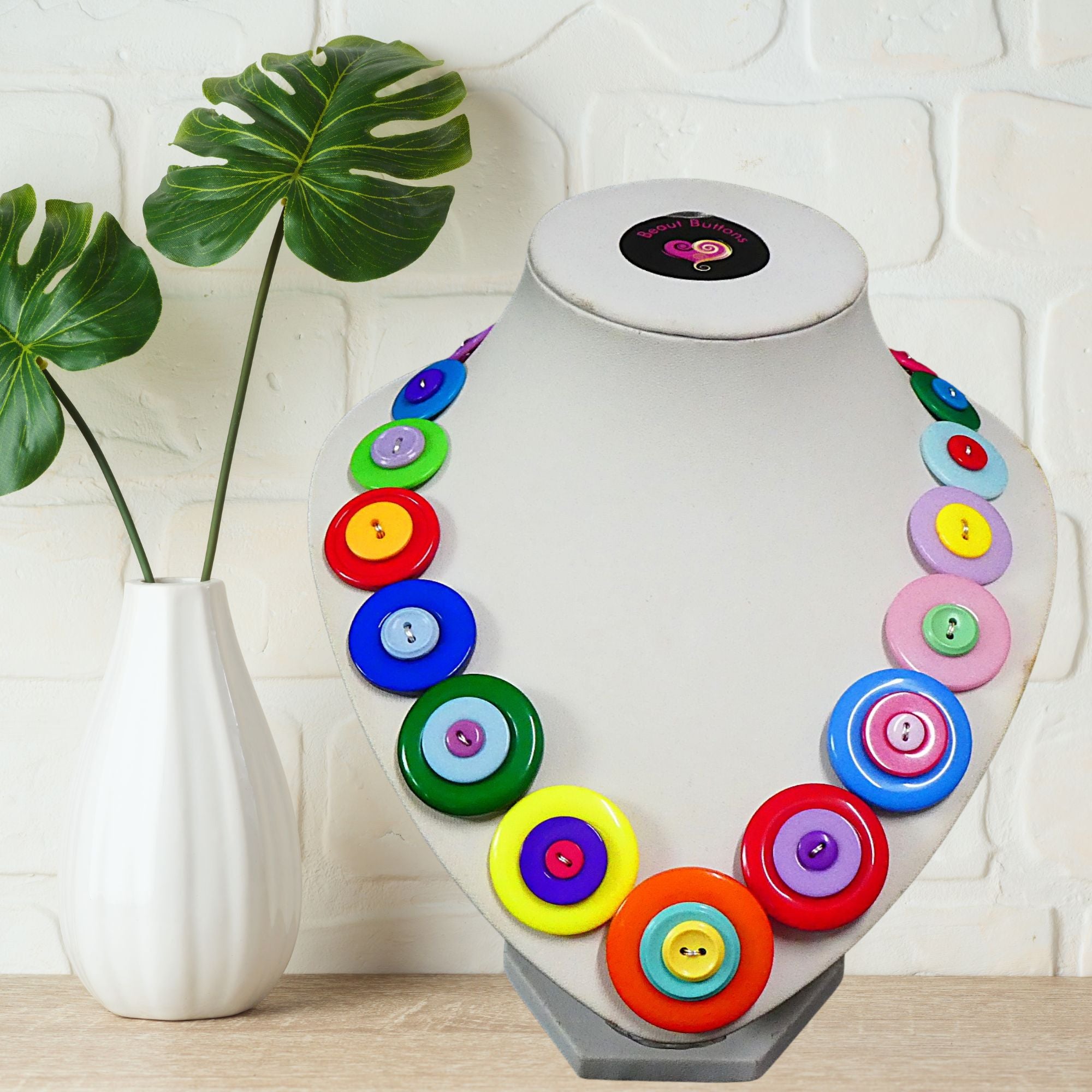 Colourful Button necklace - Bright and Beautiful