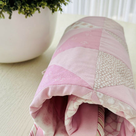 Soft Pink Pinwheel Quilted-Baby Blanket/ Play Mat