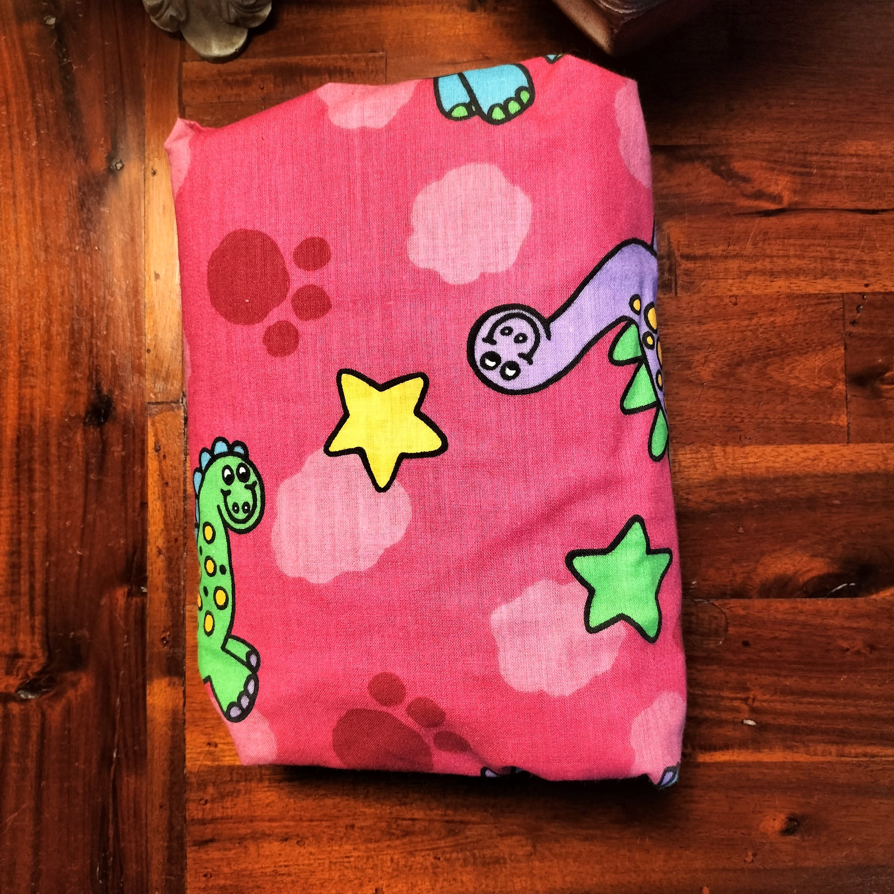 FITTED COT SHEETS - PINK DINOSAURS