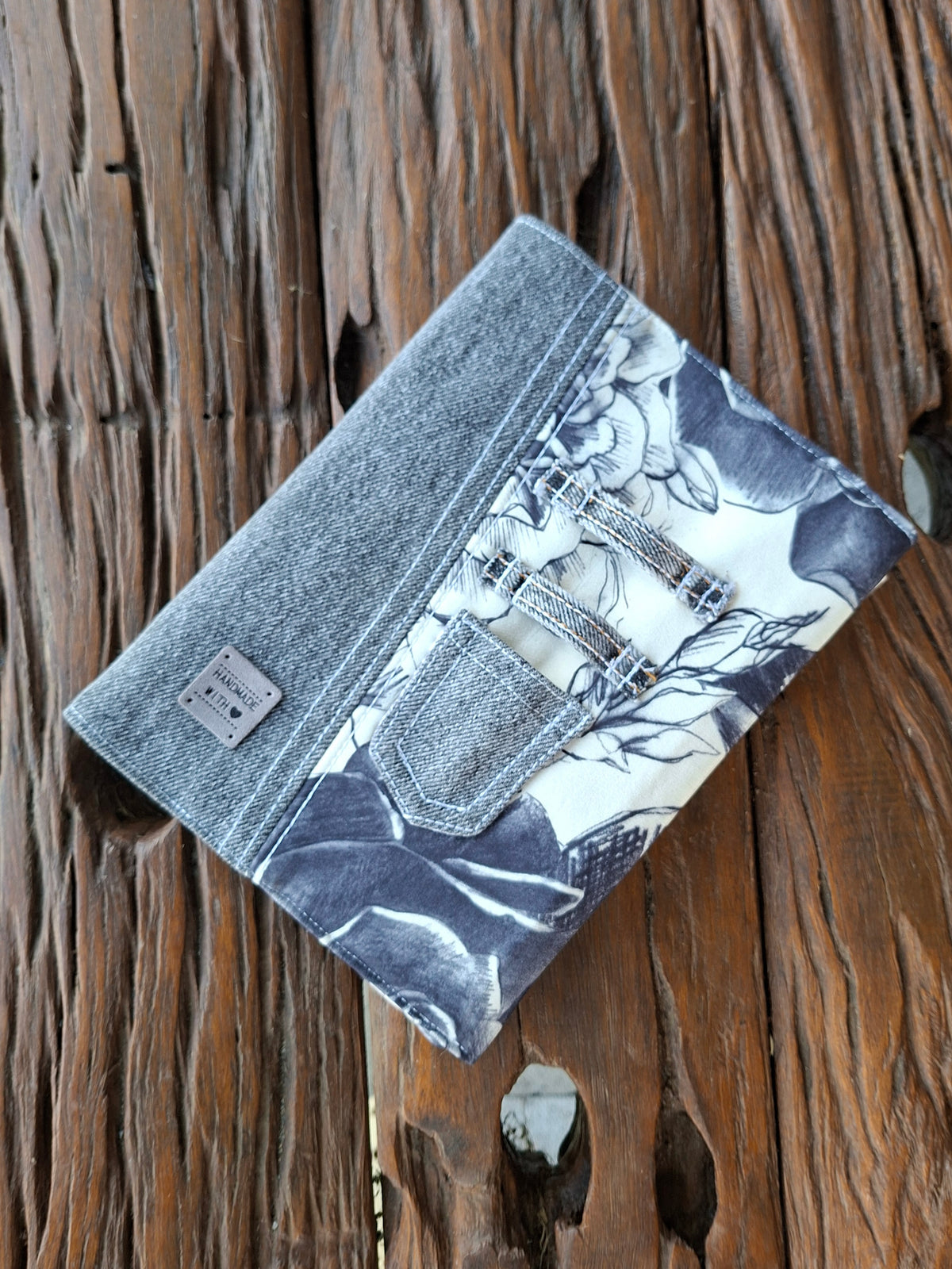 Recycled Rose & Faded Denim Journal Cover - A5