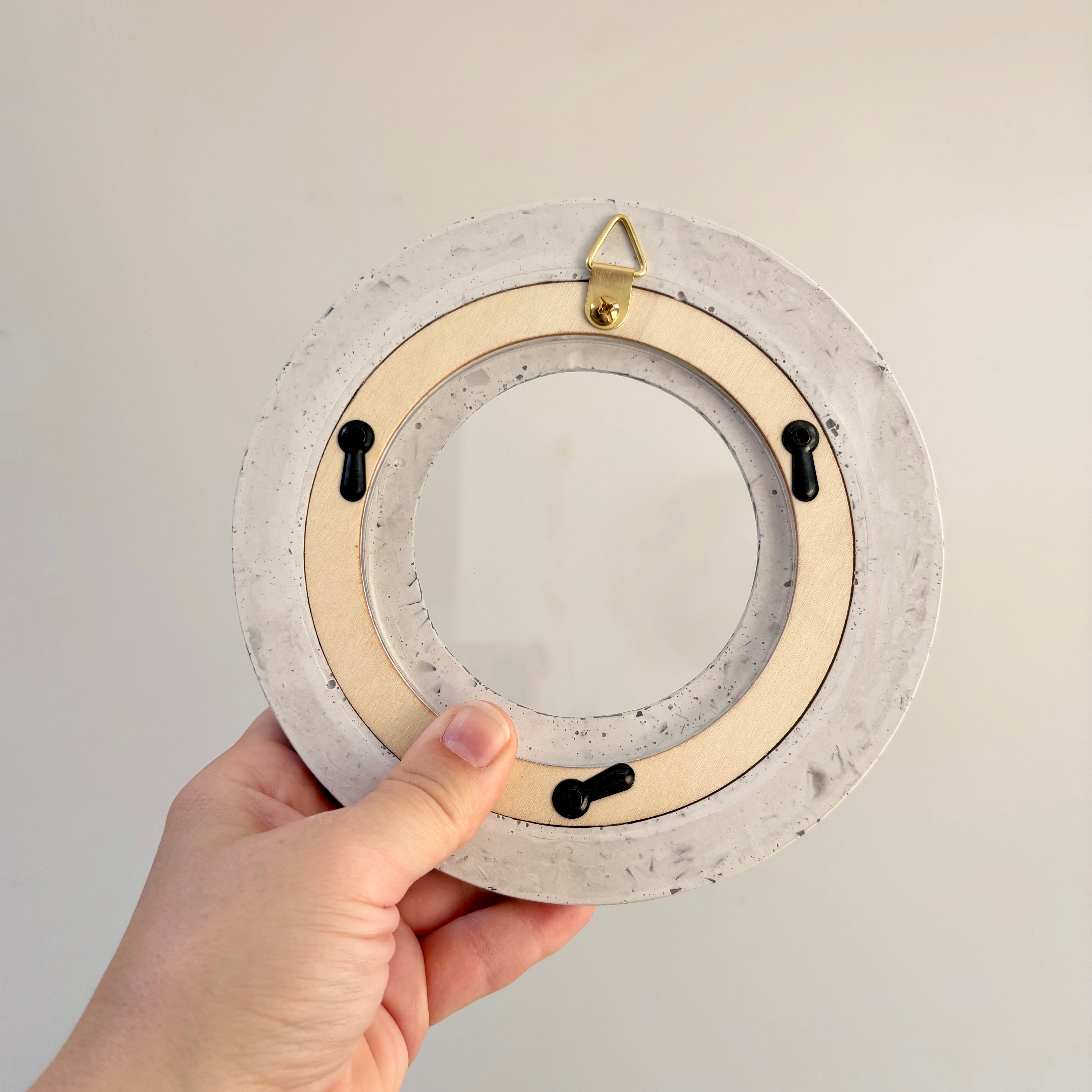 Photo frame, wall hanging Black and white terrazzo pattern