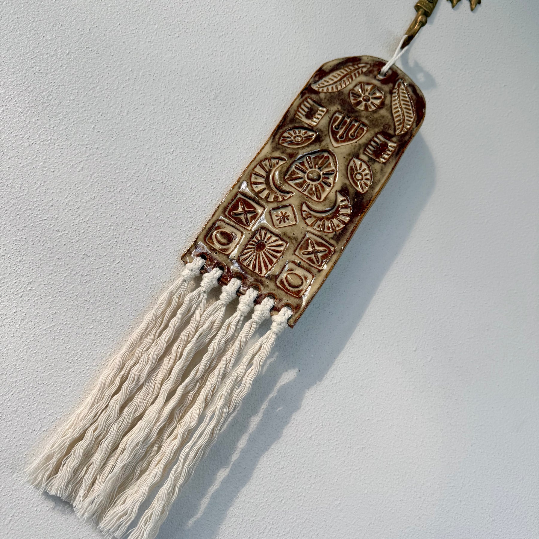 Stamped Ceramic Wall Art Tablet Small