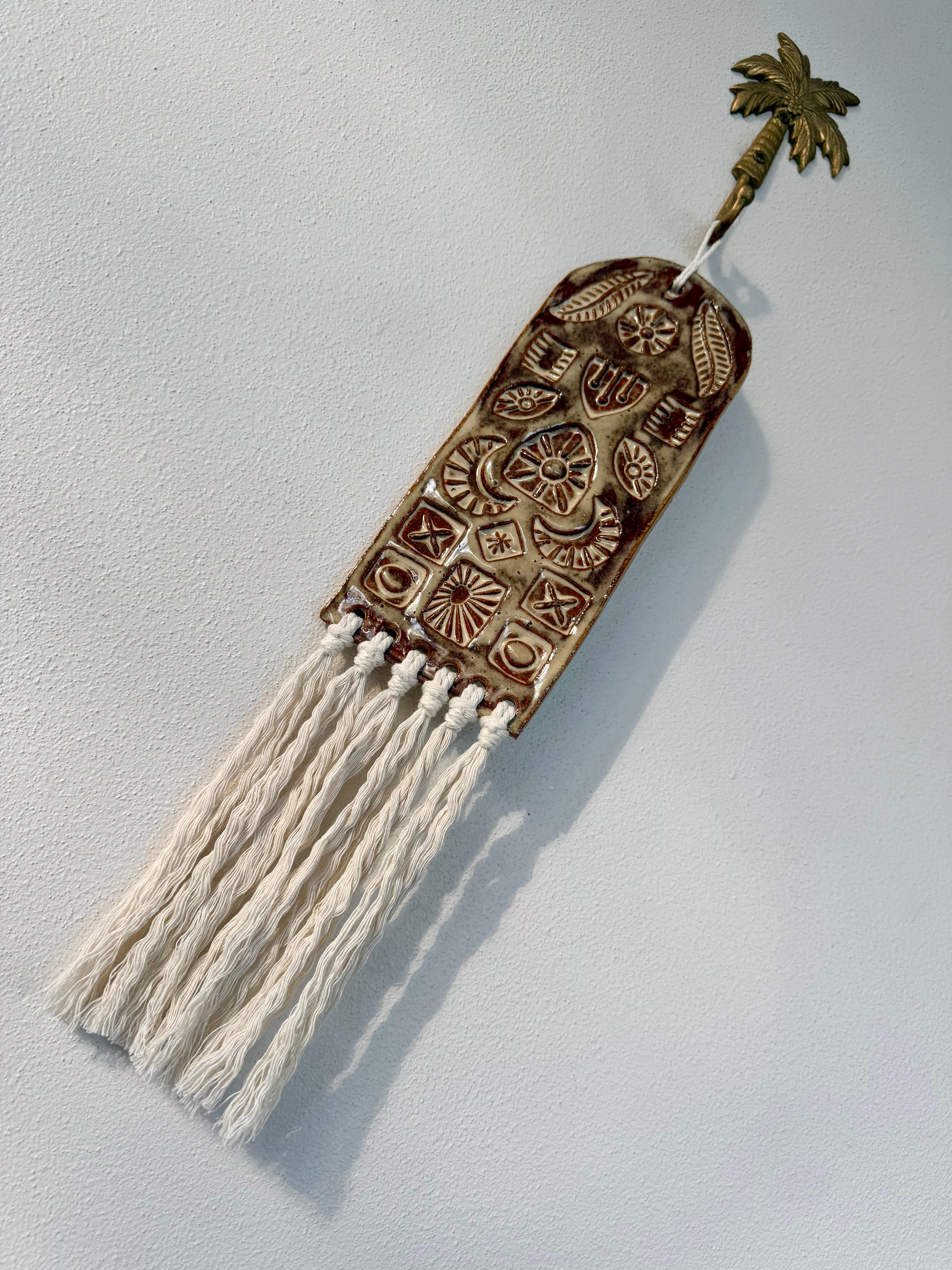 Stamped Ceramic Wall Art Tablet Small