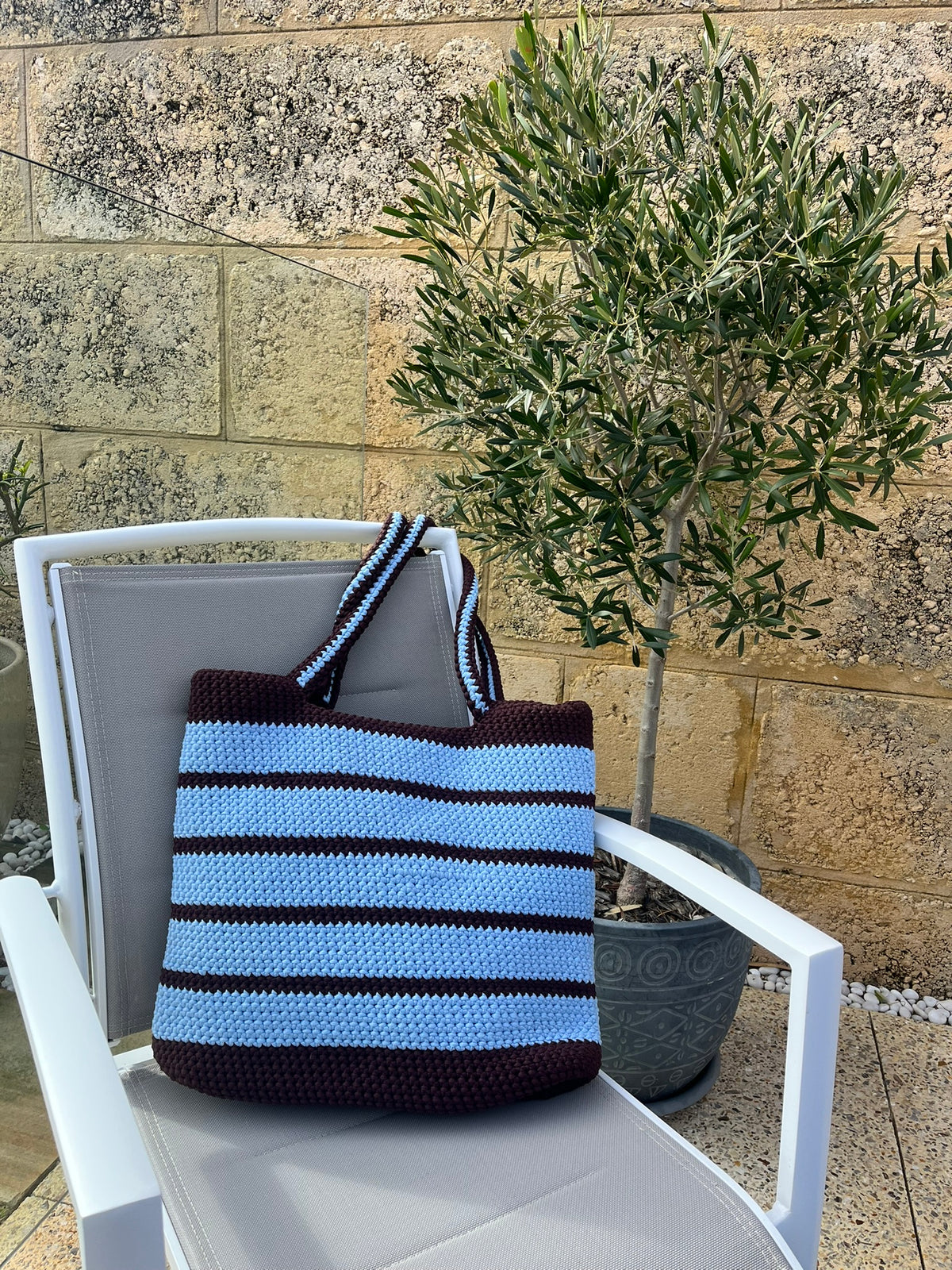 The Everyday Crochet Tote Bag - Iced Mocha
