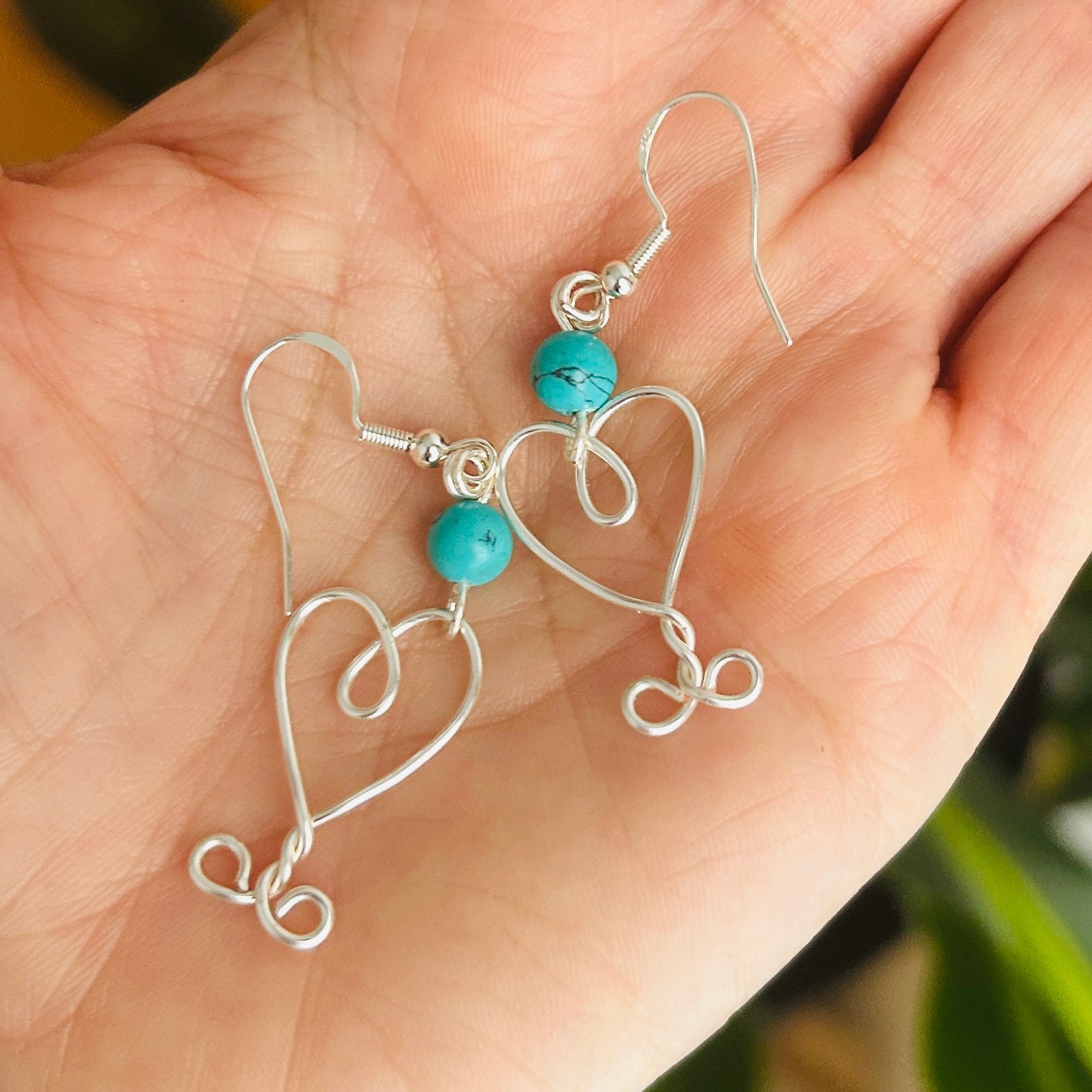 'Two Hearts' wire wrapped hearts with repurposed beads