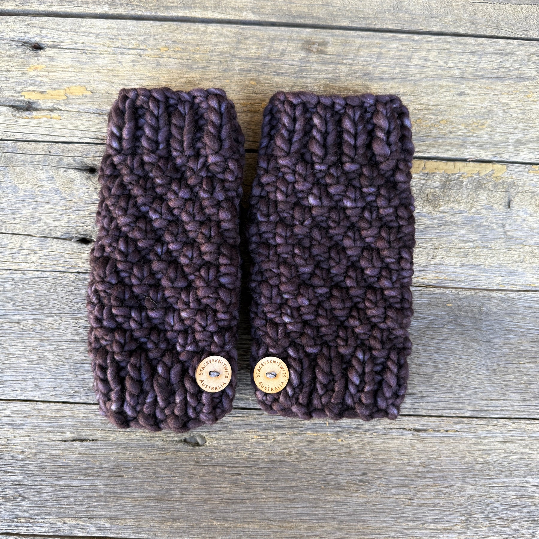 Hand Knitted Handwarmers, Charcoal Grey Merino Fingerless Gloves
