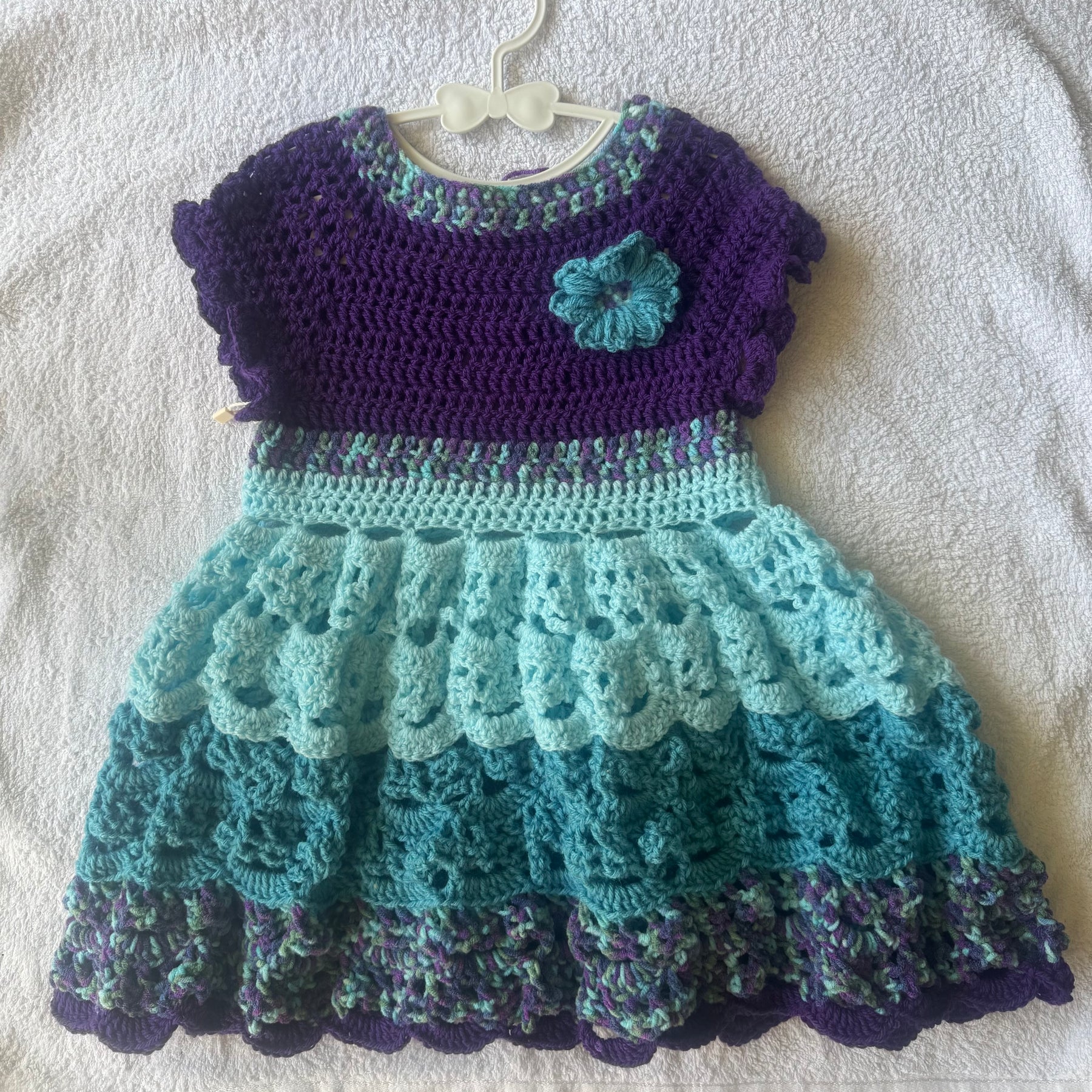 Teal & Purple Tiered Dress Size 0 Maxi Dress