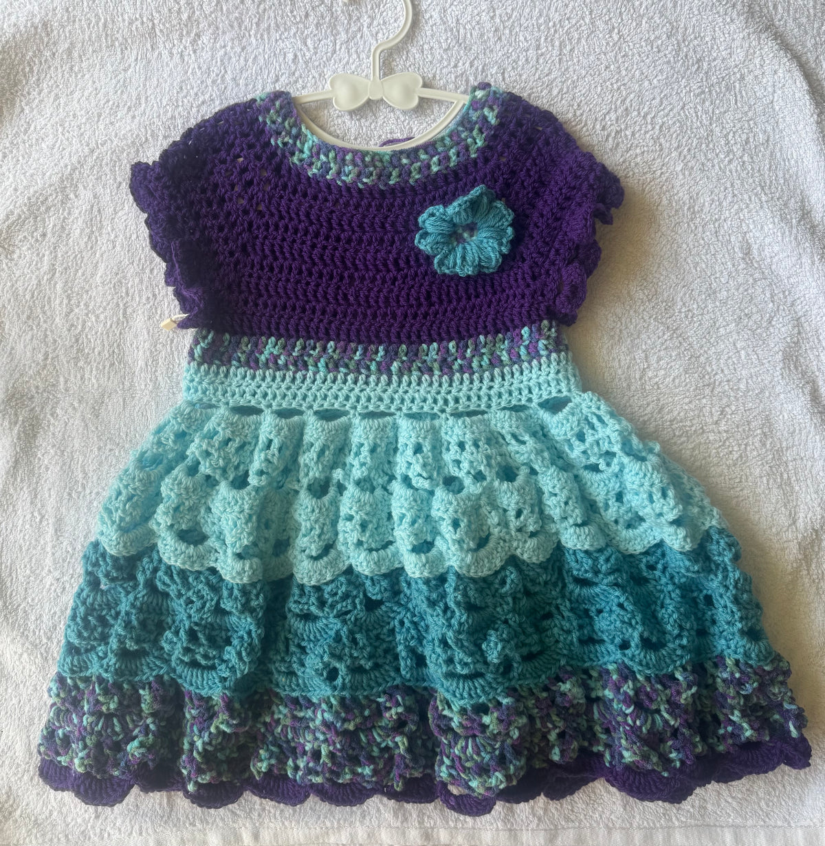Teal & Purple Tiered Dress Size 0 Maxi Dress