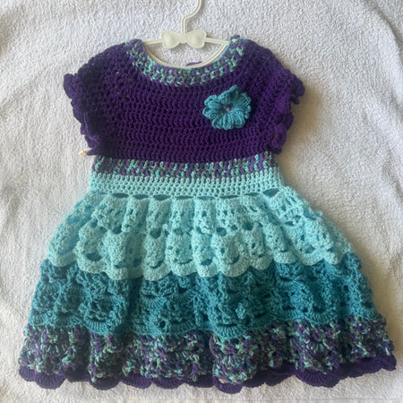 Teal & Purple Tiered Dress Size 0 Maxi Dress