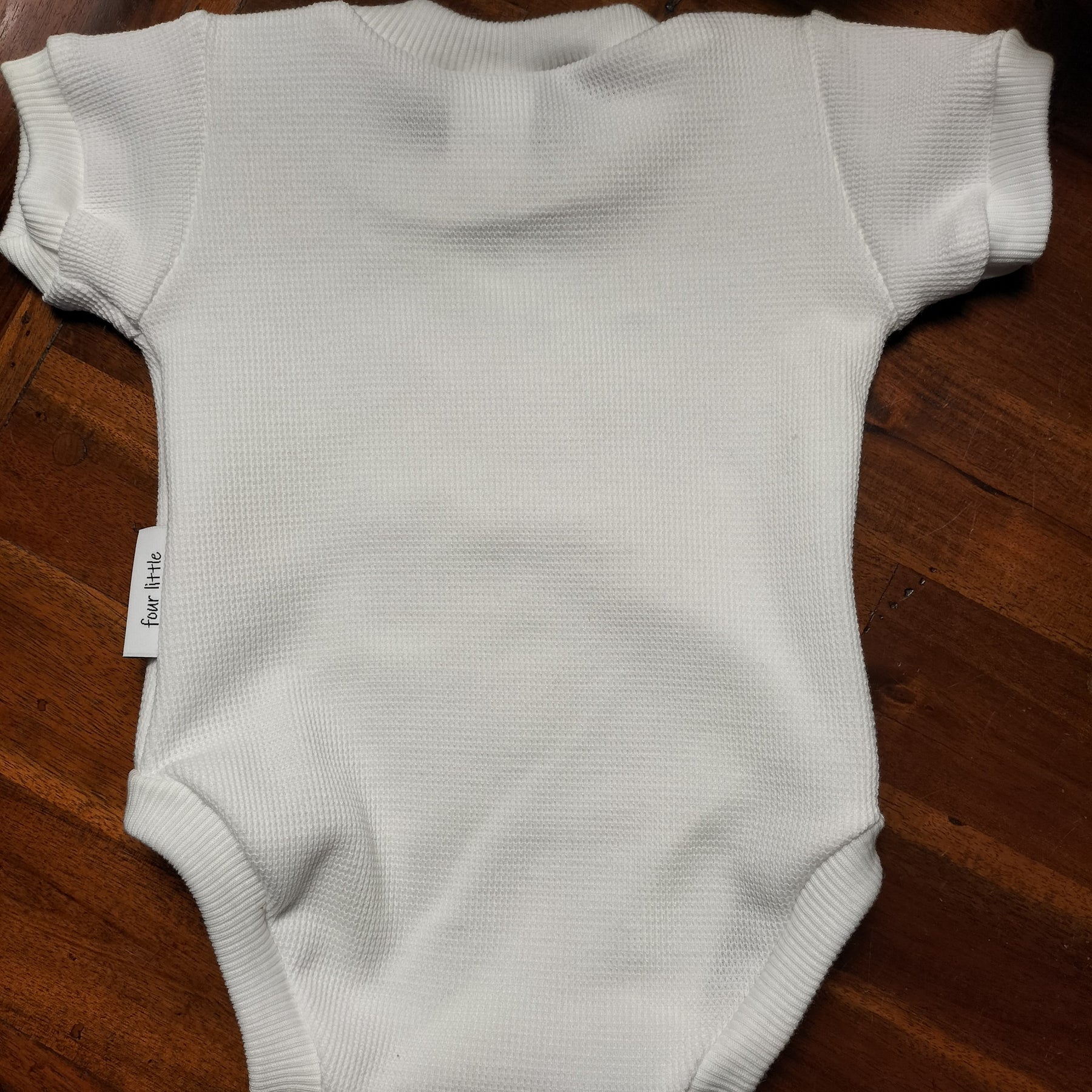 White Waffle Knit Romper Suit with dashound