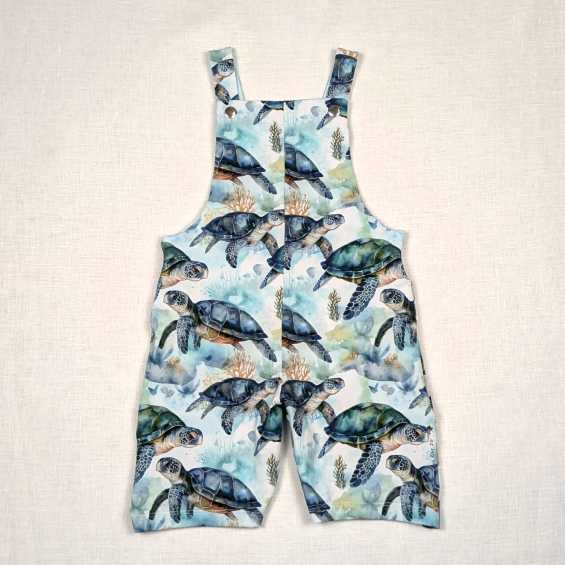 Handmade Overalls for active kids | Sea Turtle Collection | size 3
