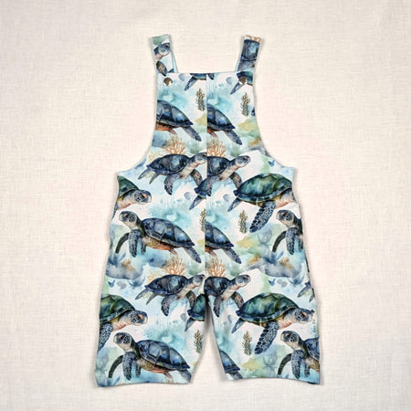 Handmade Overalls for active kids | Sea Turtle Collection | size 3