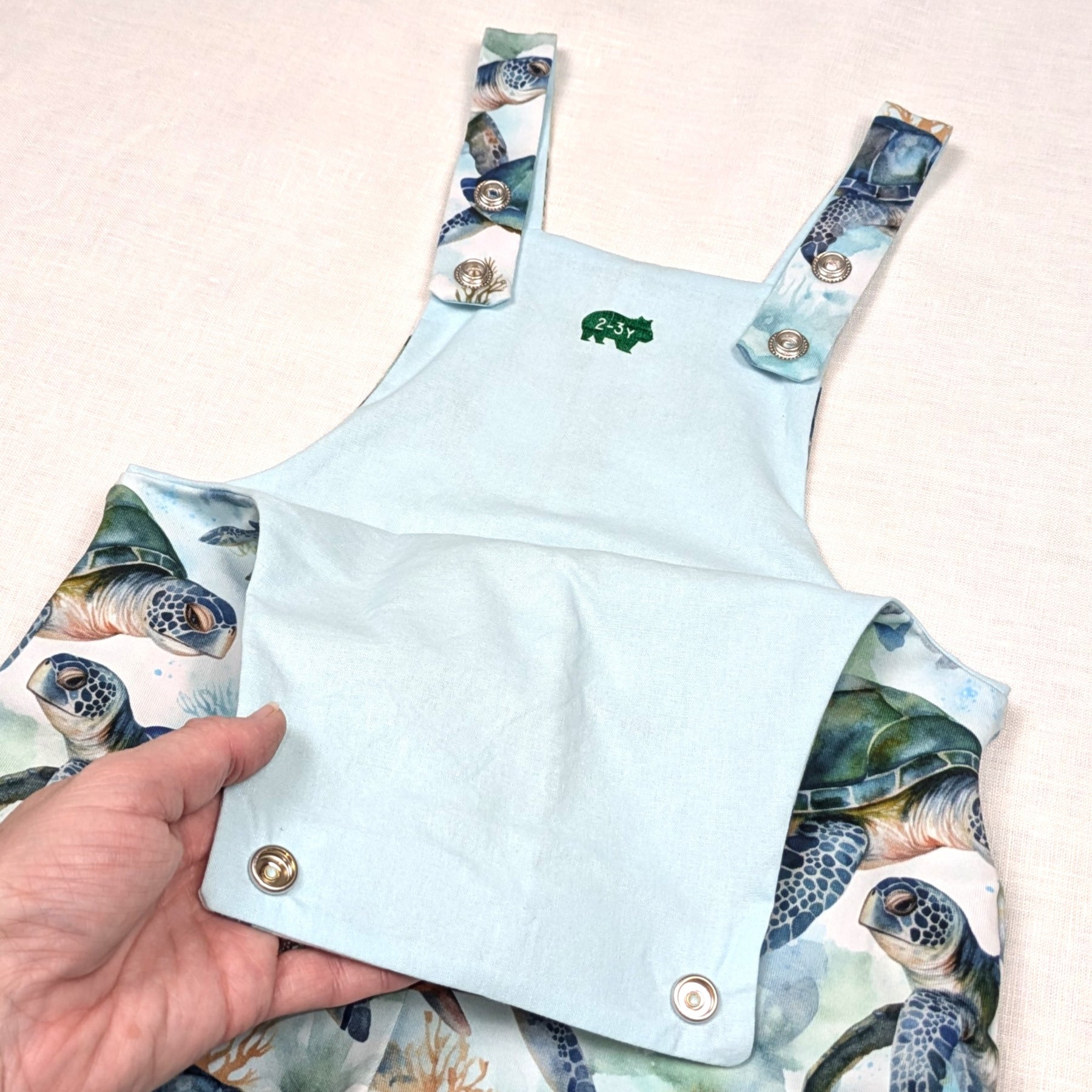 Handmade Overalls for active kids | Sea Turtle Collection | size 3