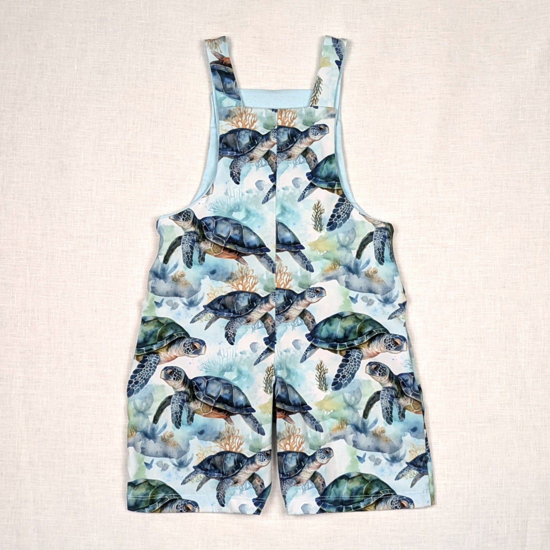 Handmade Overalls for active kids | Sea Turtle Collection | size 3